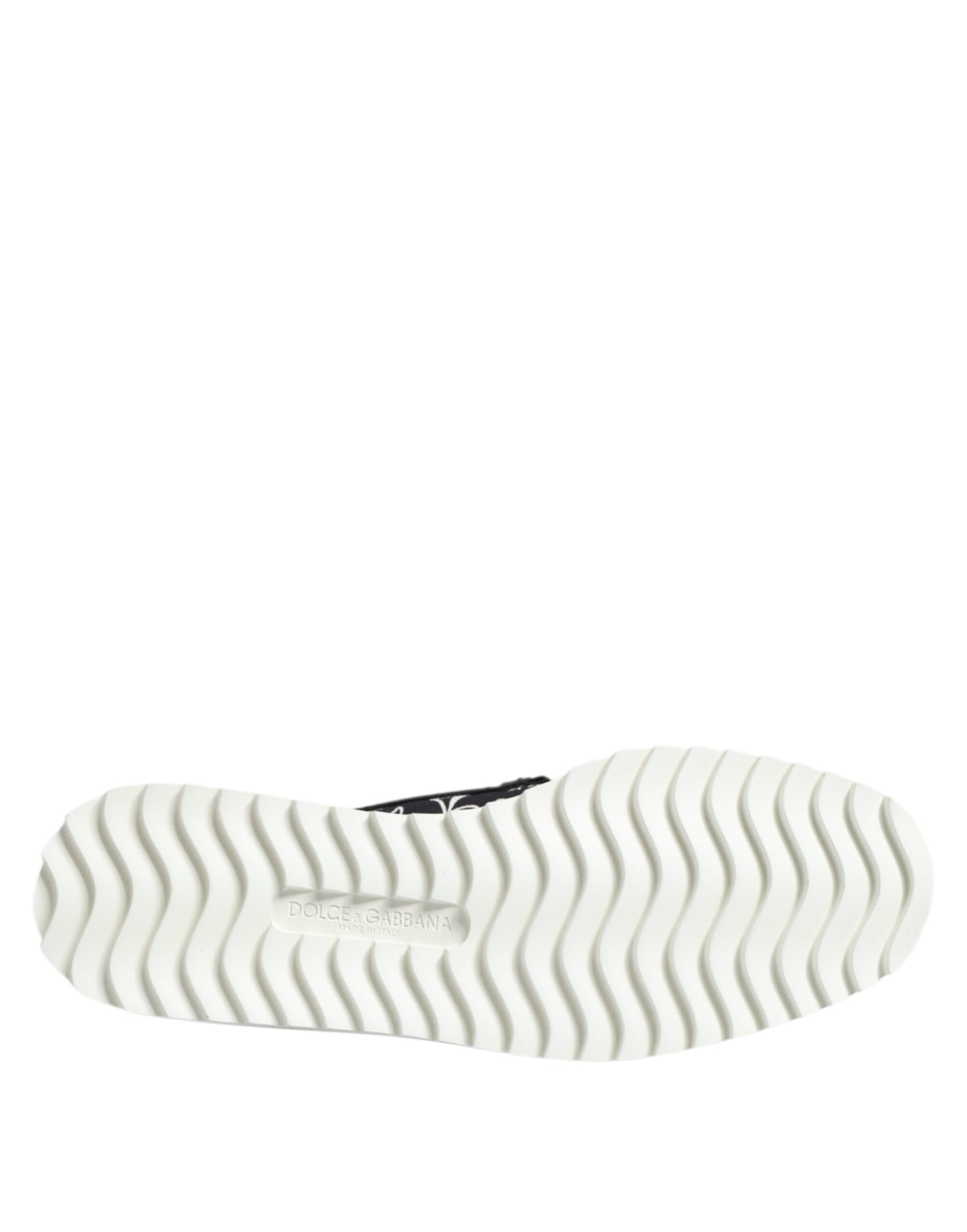 Dolce & Gabbana Schwarz Slip On Bedruckte Männer Loafers Schuhe