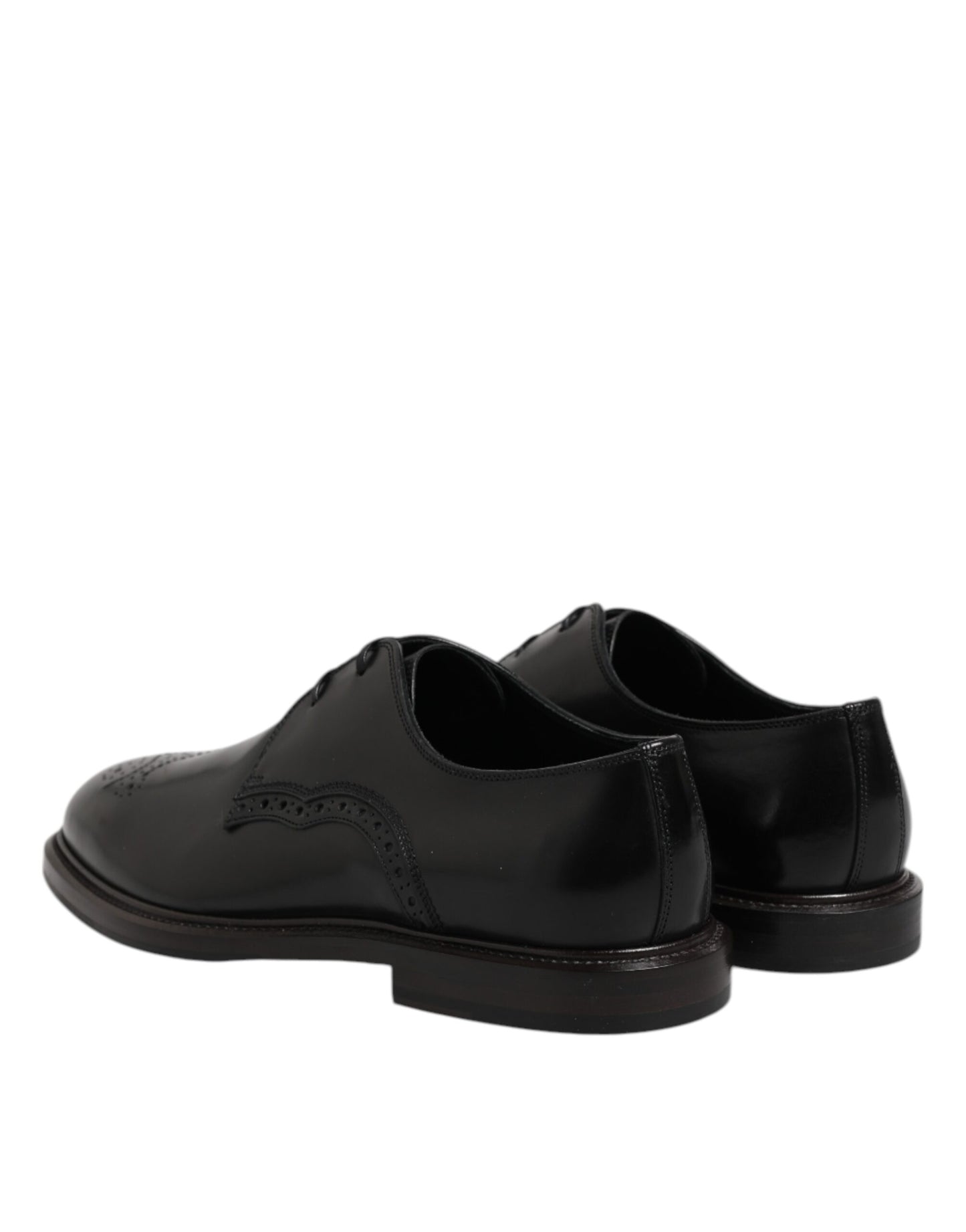 Dolce & Gabbana Schwarzes Leder Derby Wingtip Formelle Schuhe