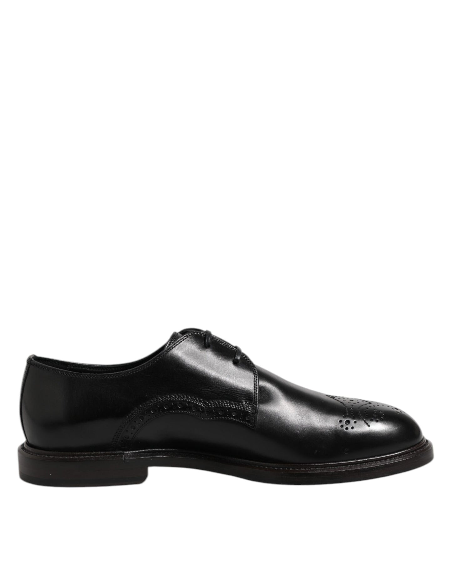 Dolce & Gabbana Schwarzes Leder Derby Wingtip Formelle Schuhe