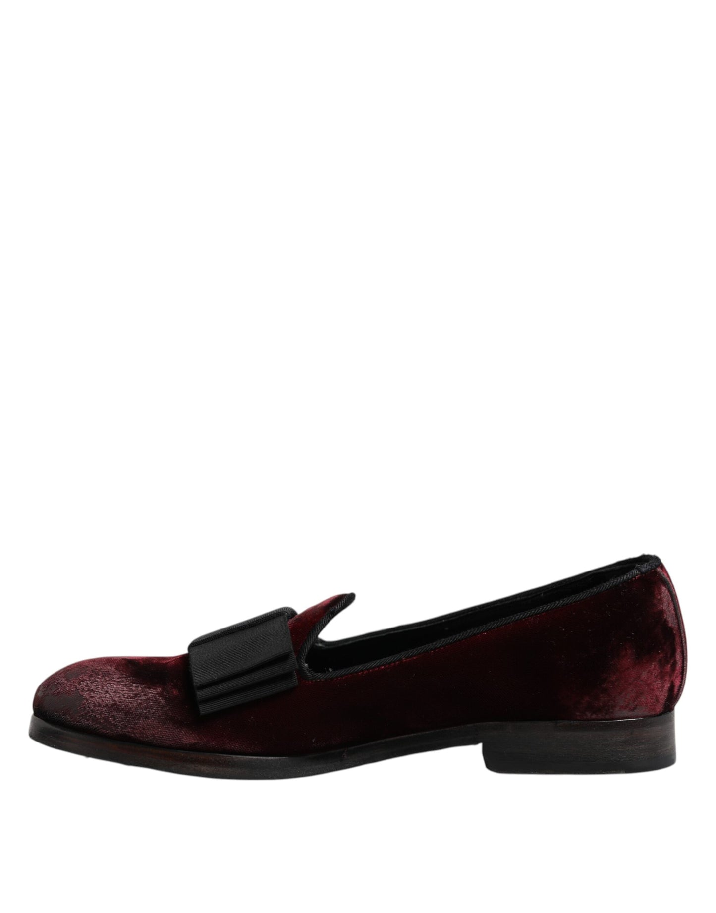 Dolce & Gabbana Rot Samt Männer Slip On Loafers Kleid Schuhe