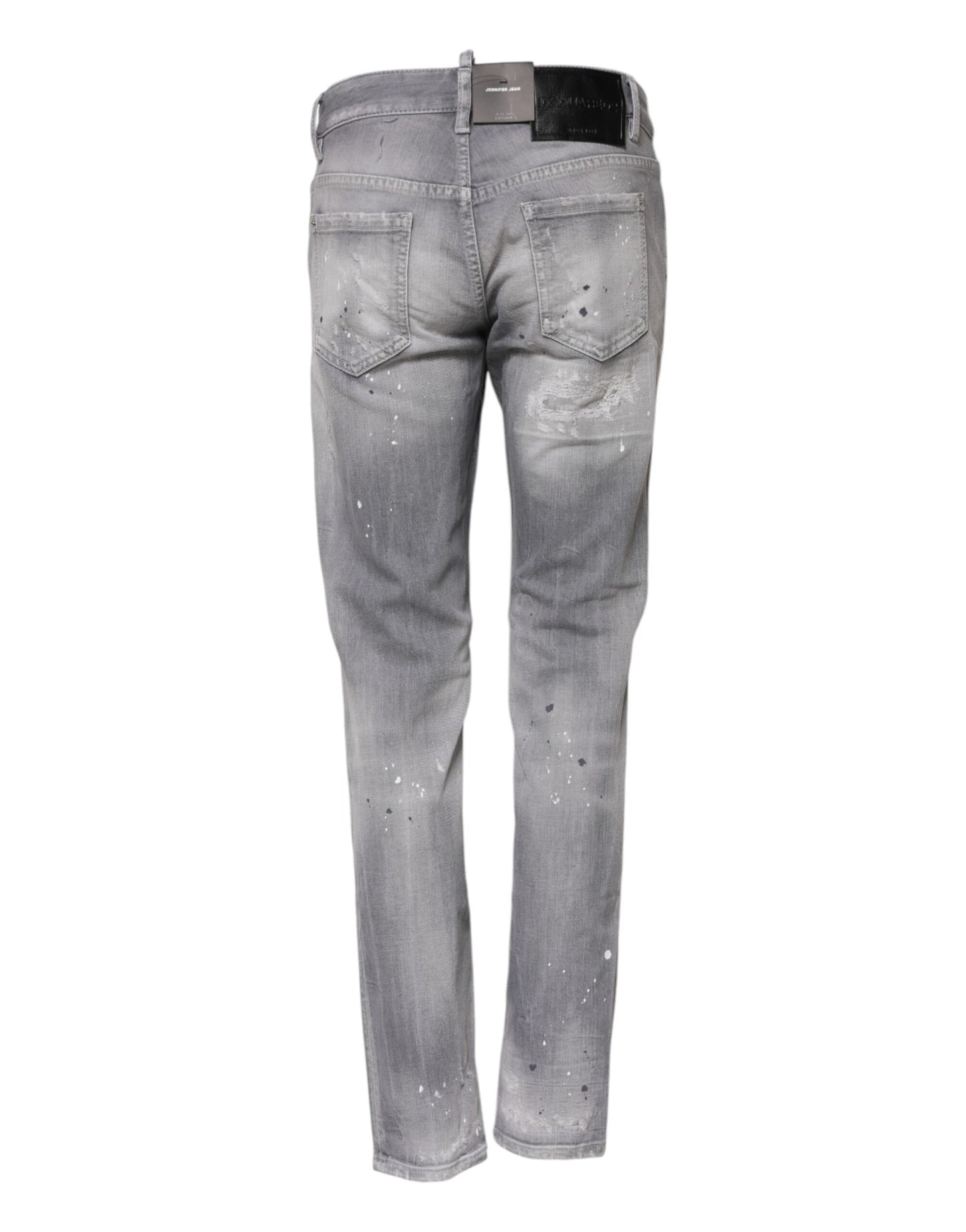 Dsquared² Graue verwaschene Denim-Jeans mit mittlerer Taille, konisch zulaufend
