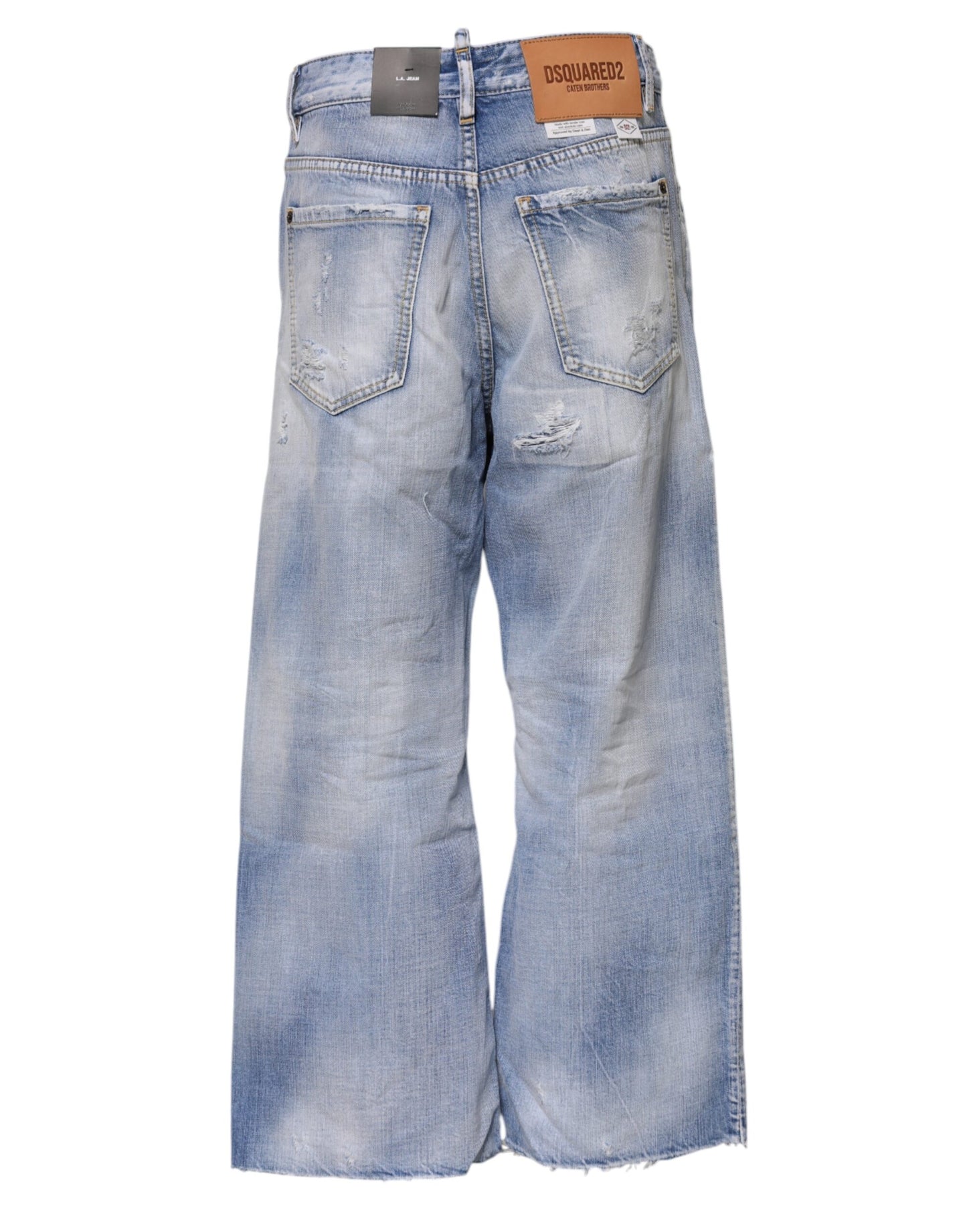 Dsquared² Blau gewaschene Jeans mit hoher Taille und weitem Bein