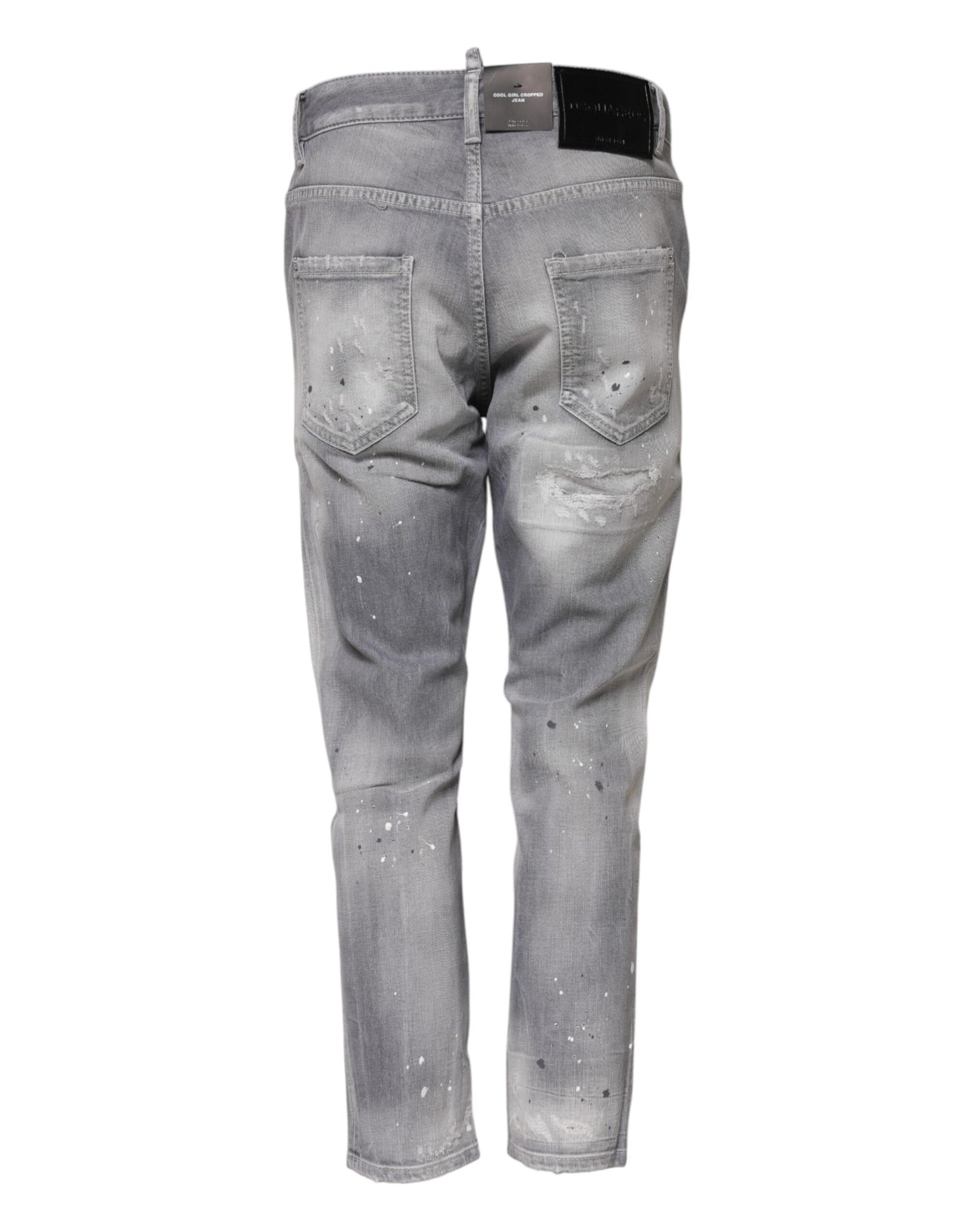Dsquared² Graue verwaschene Jeans mit mittlerer Taille, konisch zulaufend