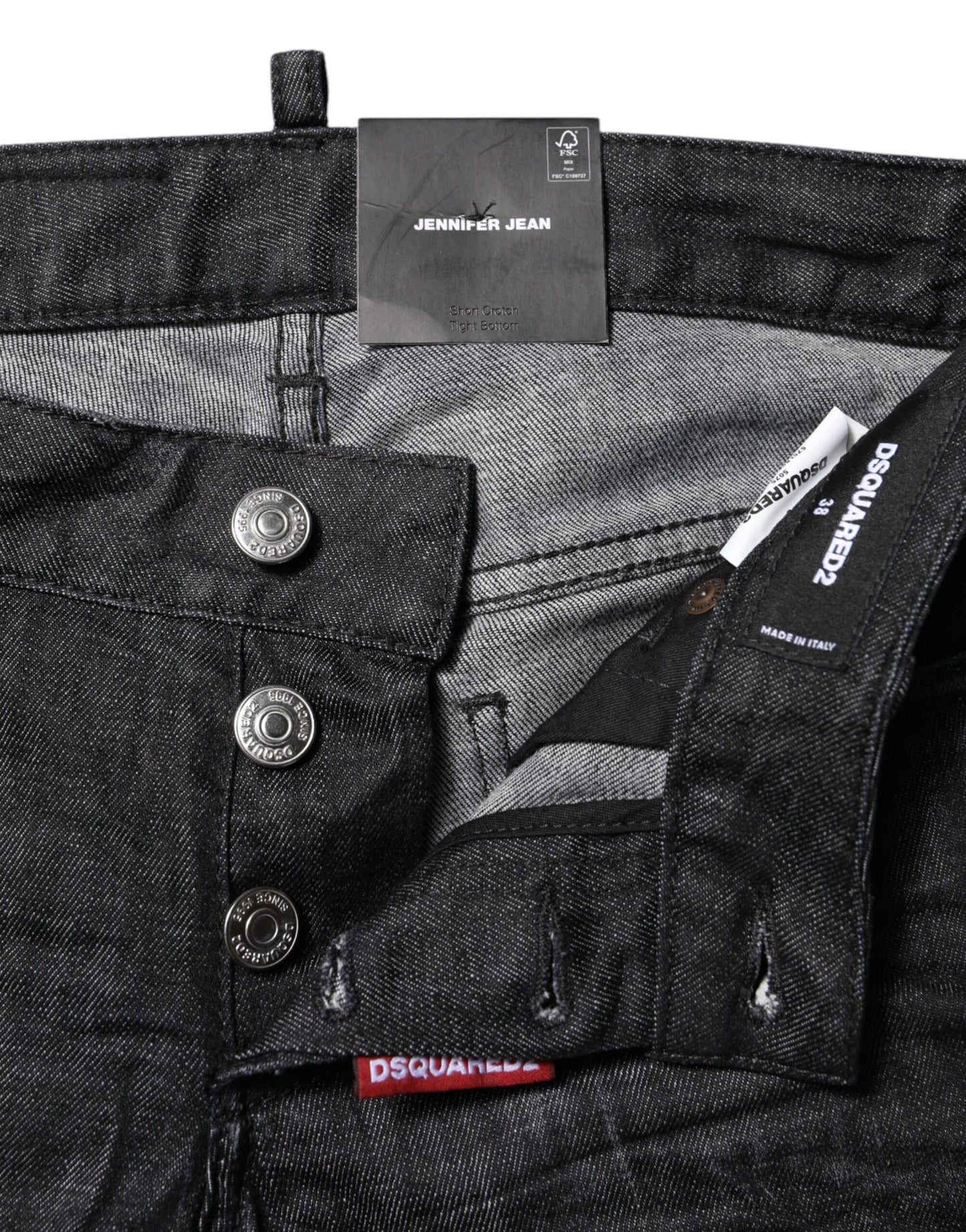 Dsquared² Schwarze Skinny Denim-Jeans aus Baumwolle mit niedriger Taille