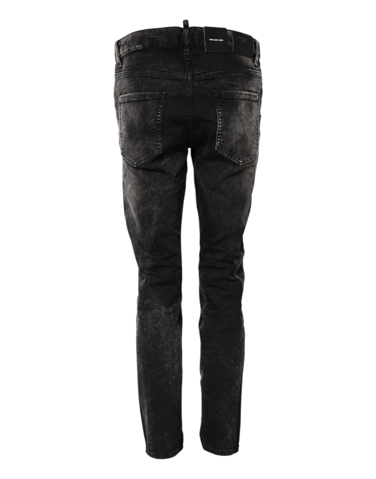Dsquared² Schwarze verwaschene Denim-Jeans mit mittlerer Taille, konisch zulaufend