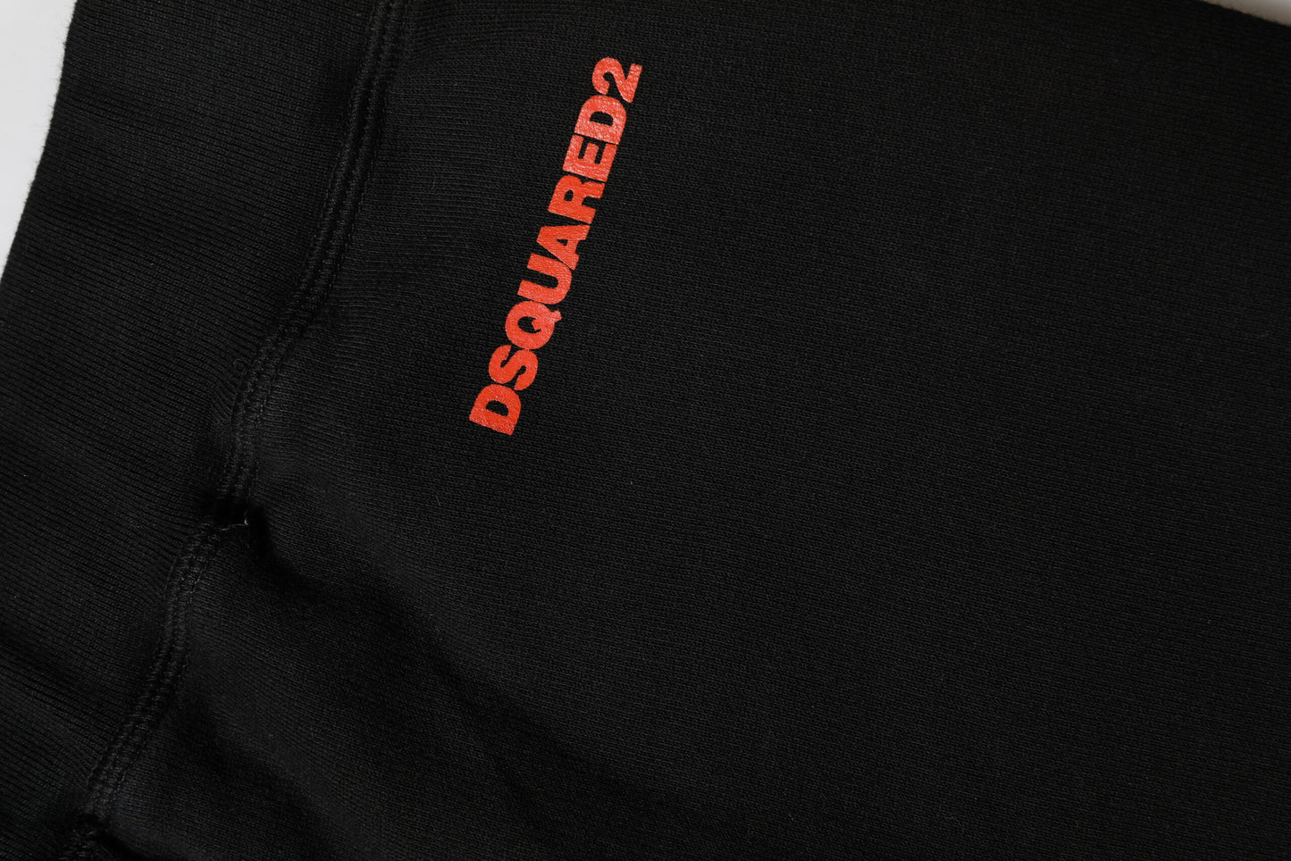 Dsquared² Schwarz-Rot Baumwolle Straight Fit Jogger Hose