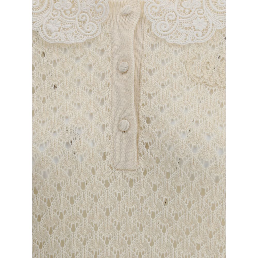 Chloé Pullover mit Spitzenkragen