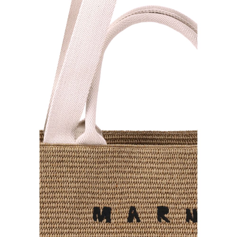 Marni Tote Tasche mit Raffia-Effekt