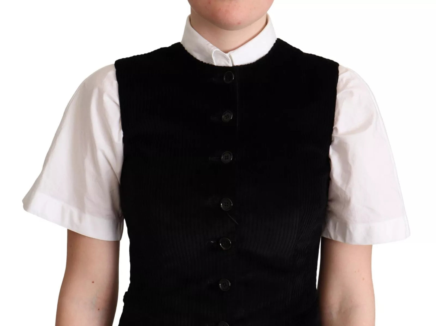 Dolce & Gabbana Schwarz Braun Leopard Print Weste Weste