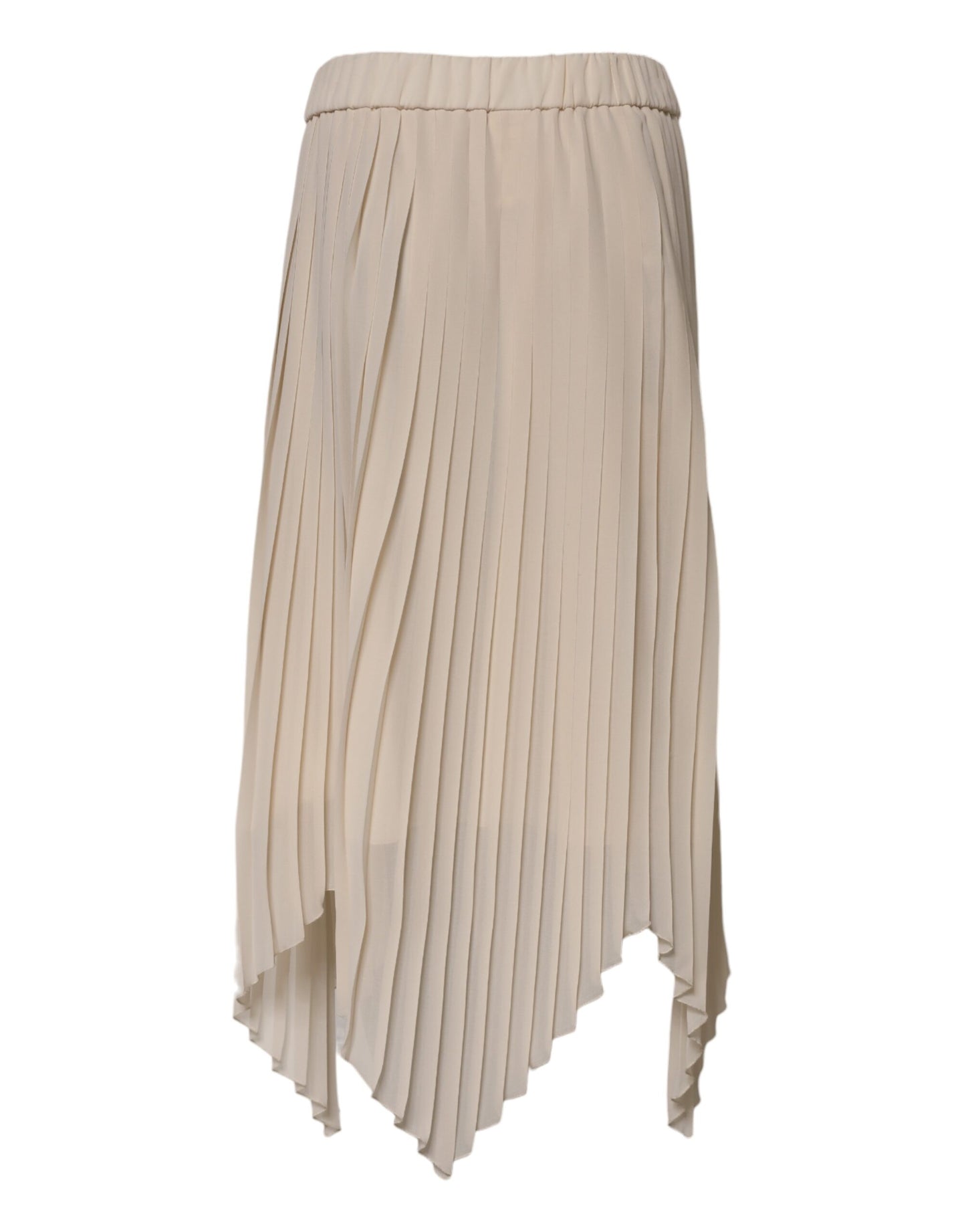 Peserico Beige Polyester Faltenrock A-Linie Hohe Taille Midirock
