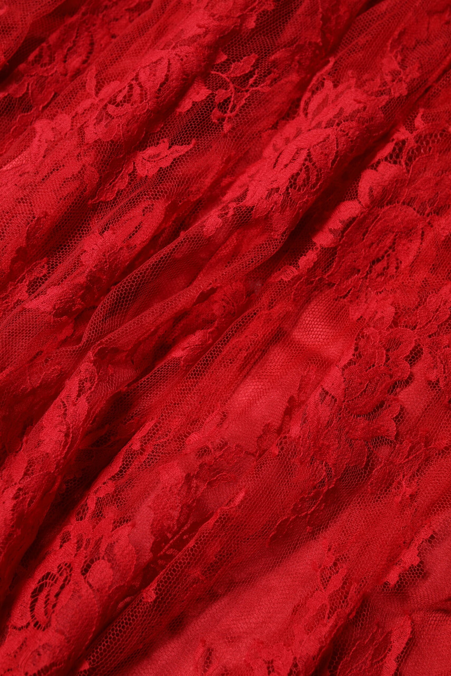 Dolce & Gabbana Roter geblümter Baumwollspitzen-Maxirock in A-Linie