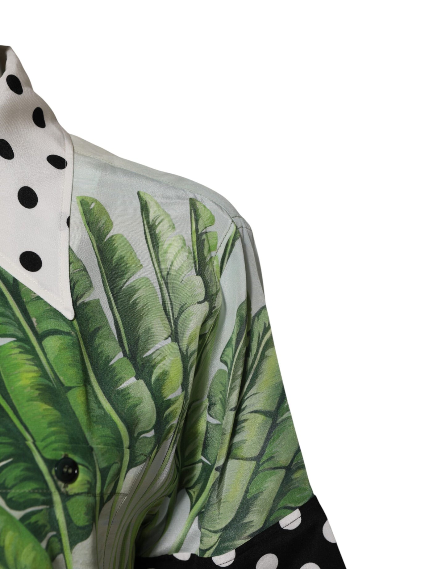 Dolce & Gabbana Mehrfarbig bedrucktes Hemd aus Seide mit Kragen