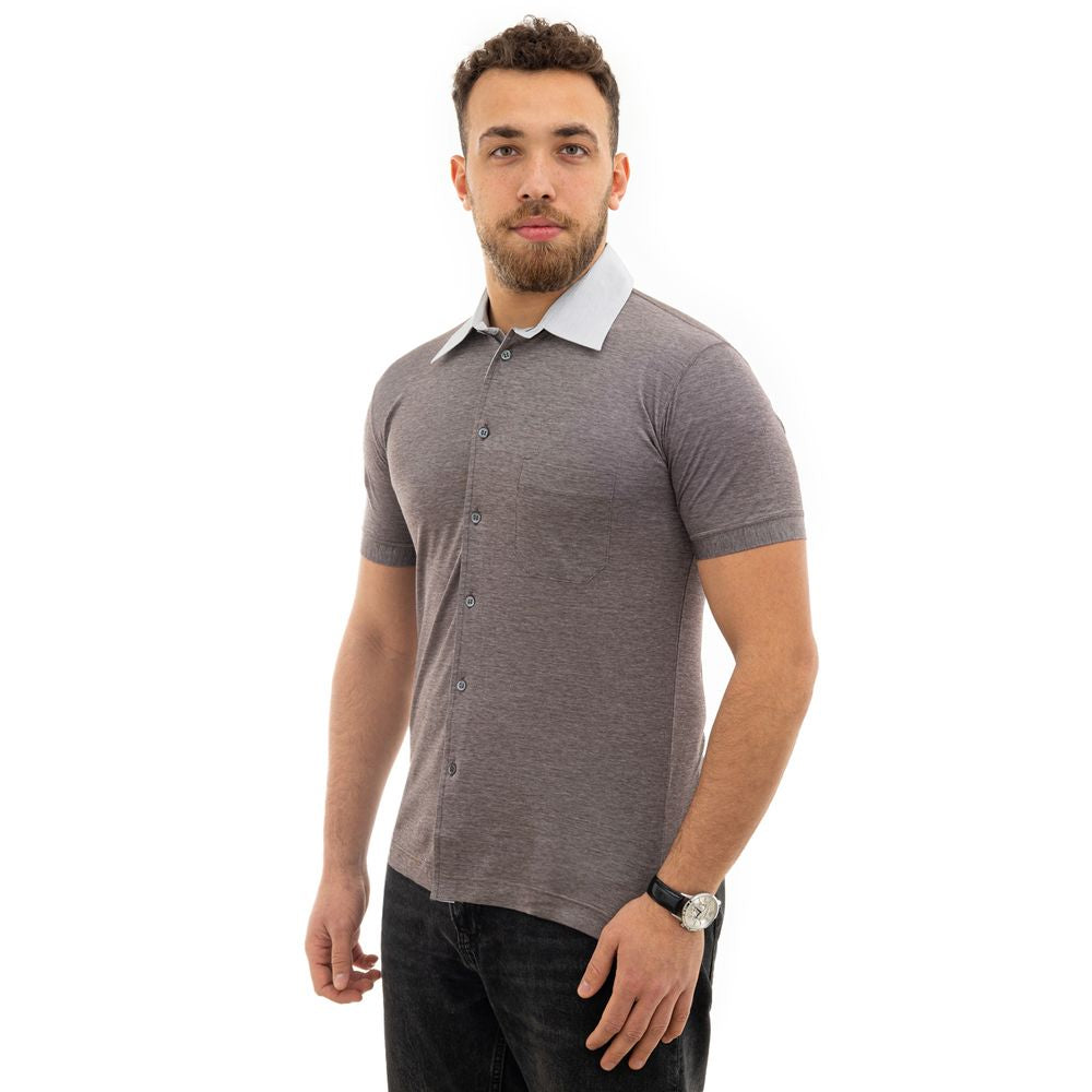 Corneliani Bicolor Baumwoll-Kurzarmhemd