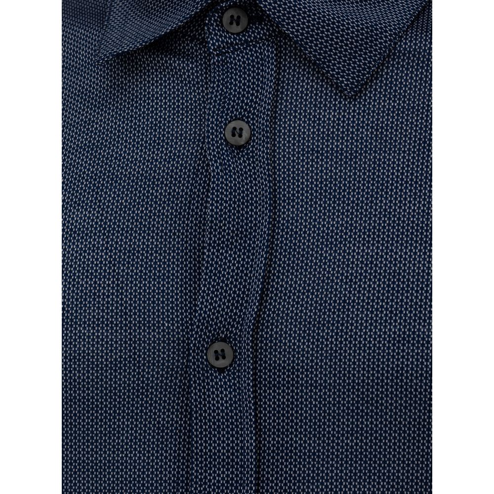 Canali Blaues Baumwollhemd
