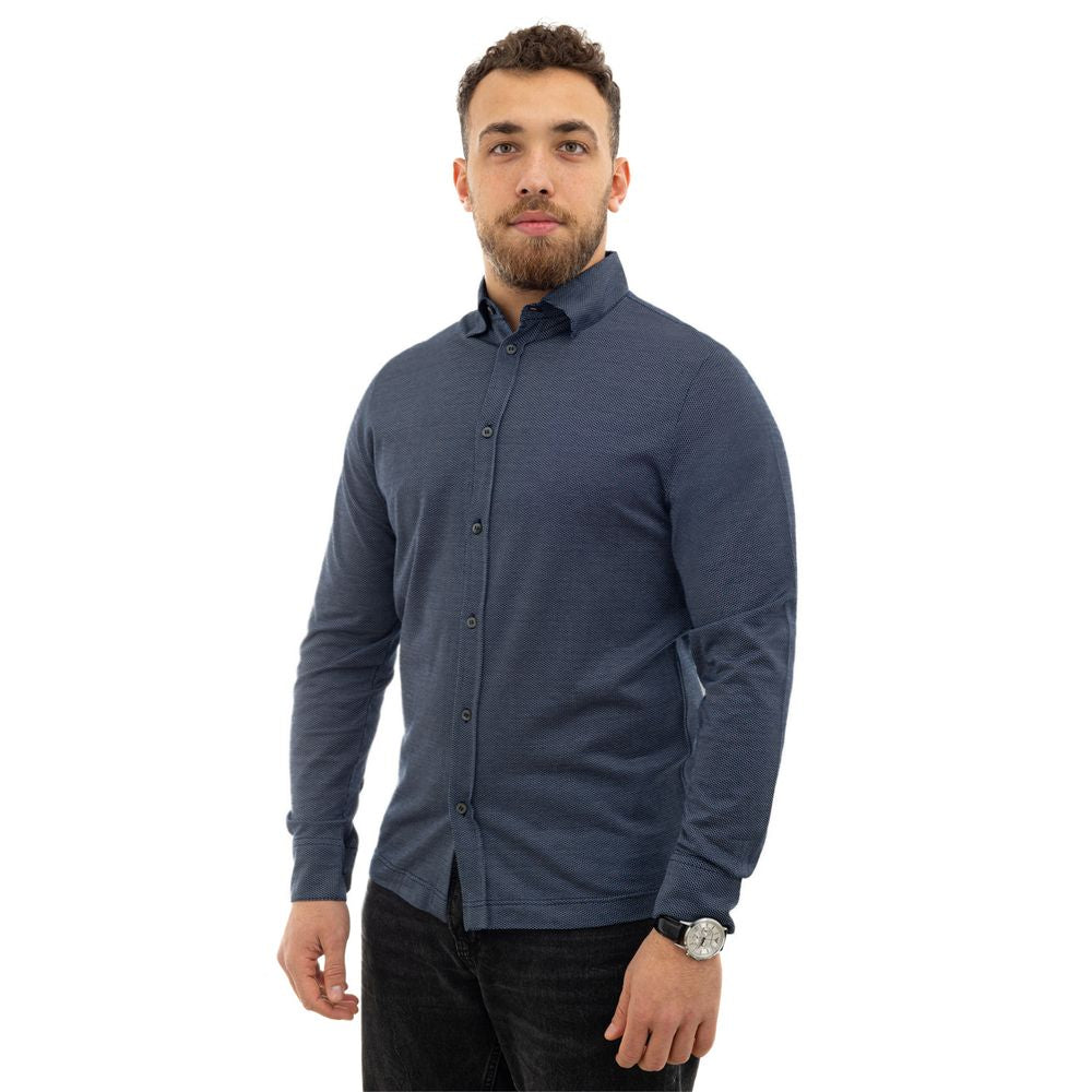 Canali Blaues Baumwollhemd