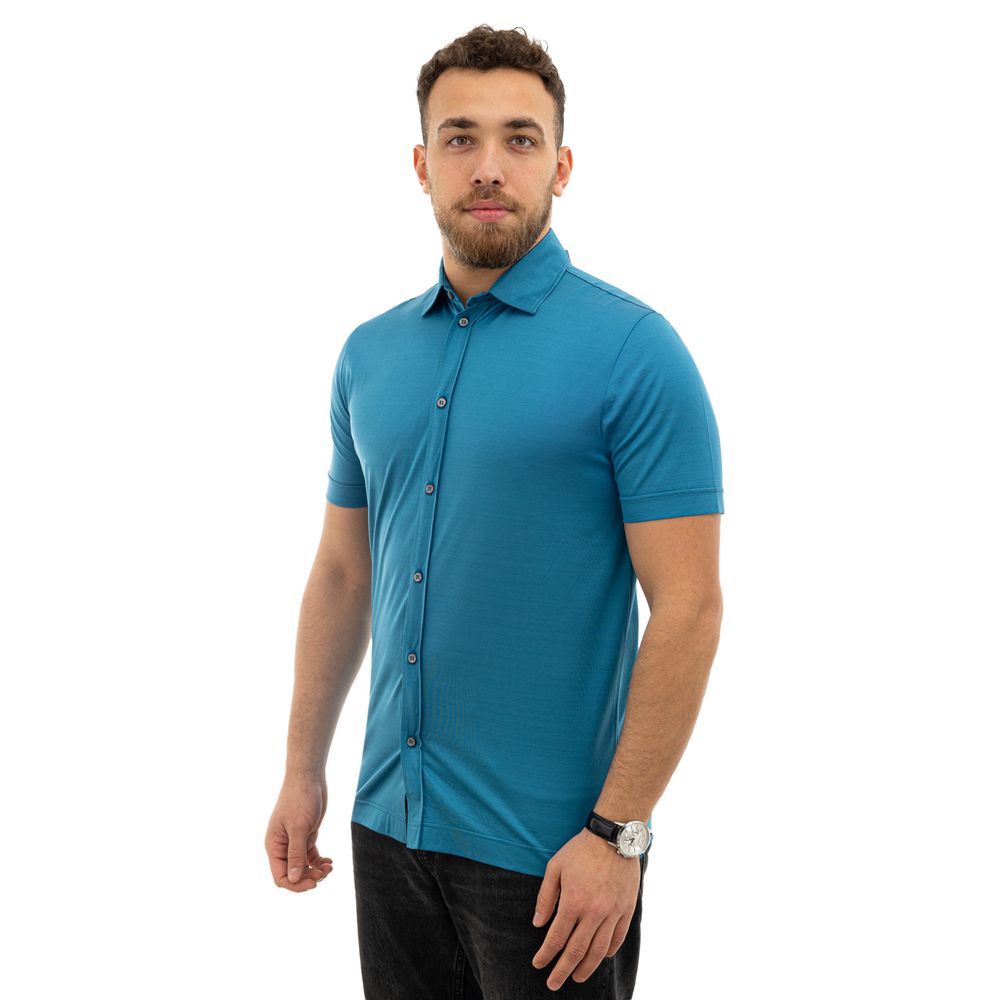 Canali Blaues Baumwollhemd