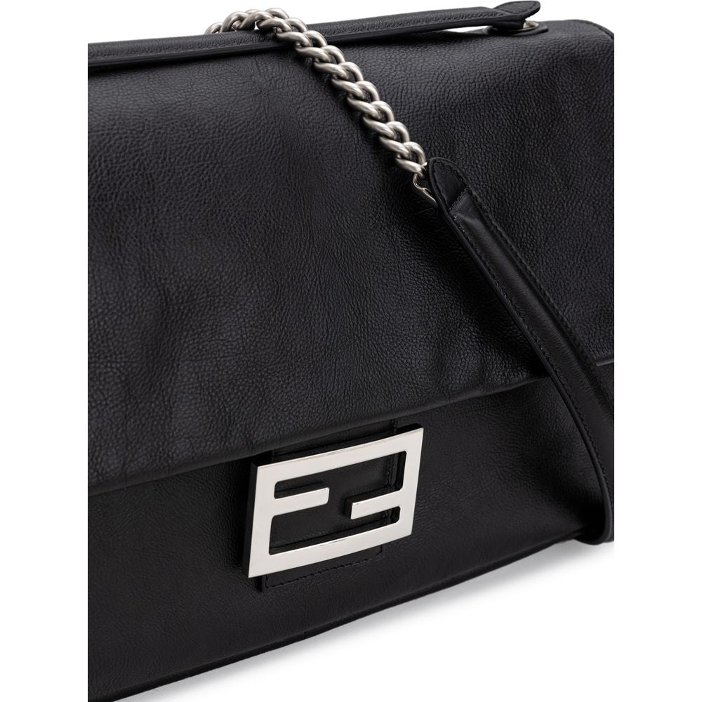 Fendi Schwarze Leder-Umhängetasche