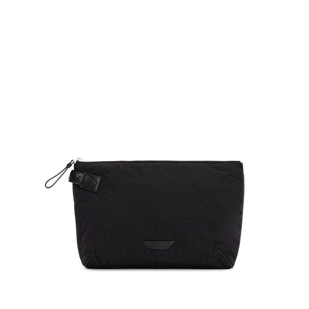 Bottega Veneta Schwarze Nylon-Clutch-Tasche