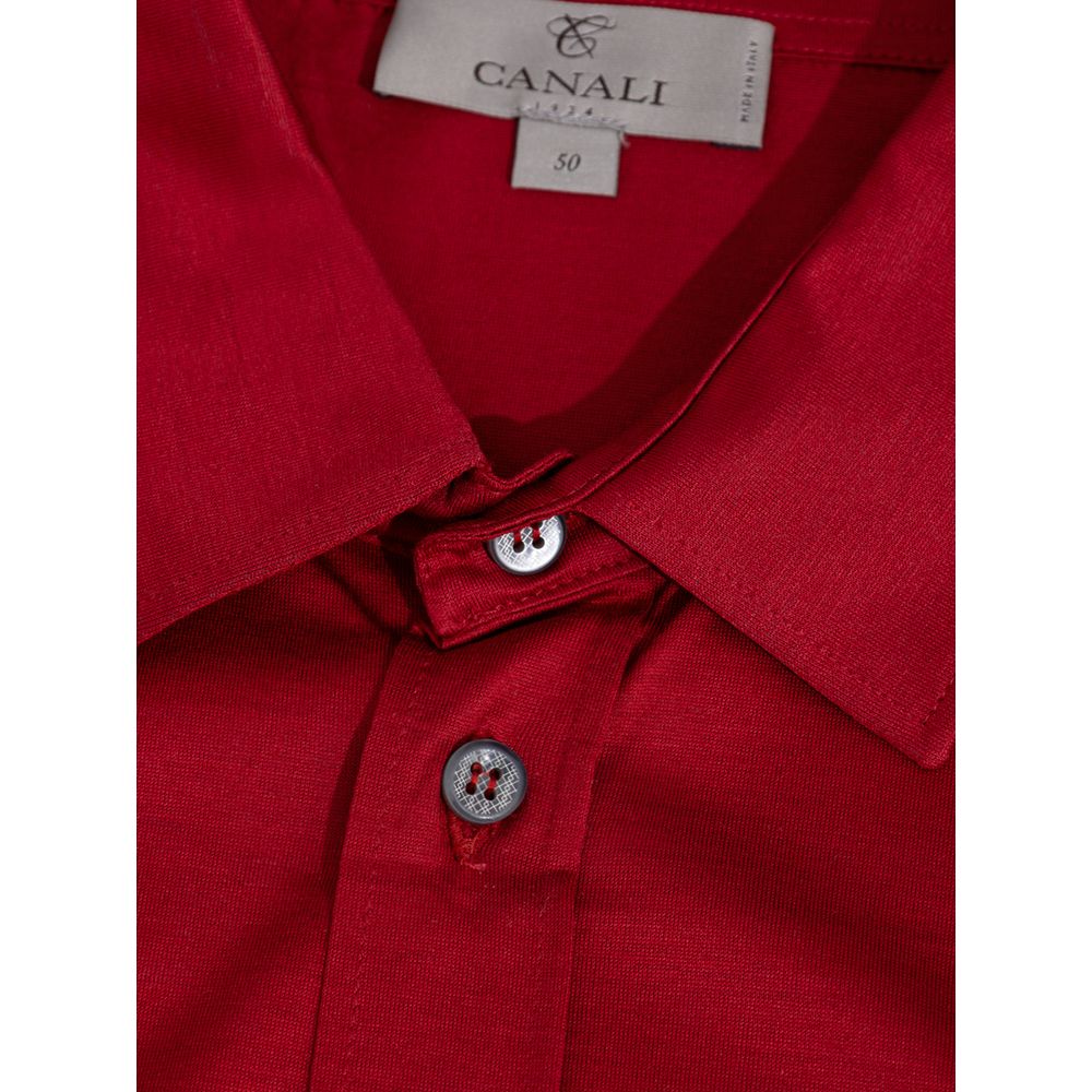 Canali Rotes Baumwollhemd