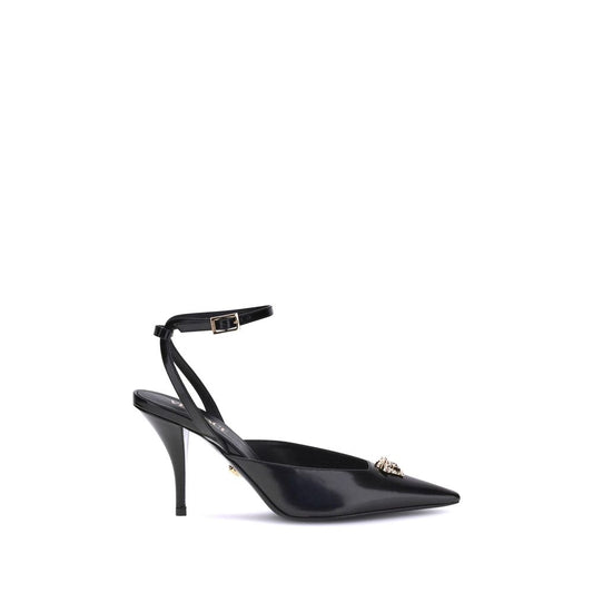 Versace Schwarze Kalbshaut Bos Taurus Pumps