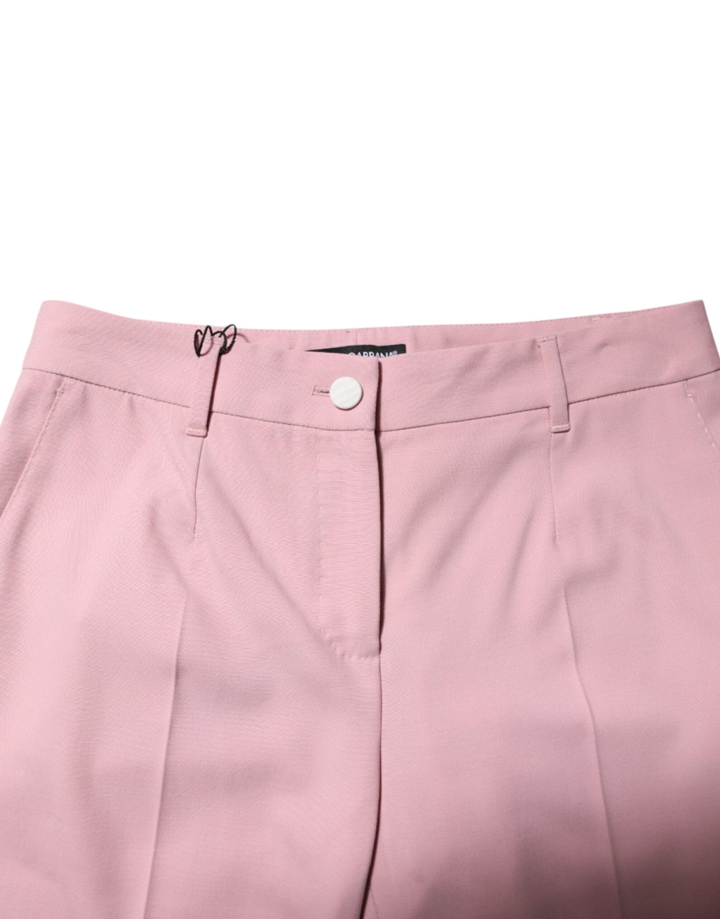 Dolce & Gabbana Rosa Wolle Mid Waist Tapered Pants