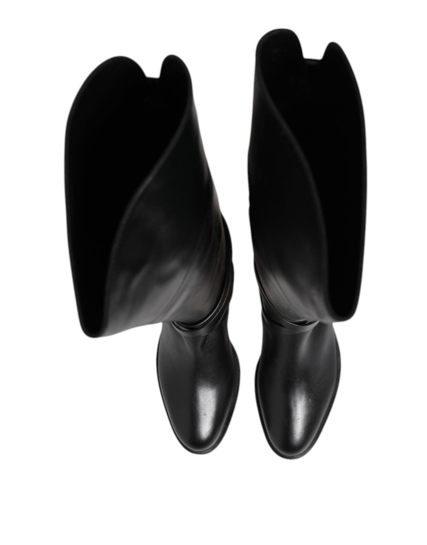 Elisabetta Franchi Schwarze Lederschnallenstiefel Schuhe