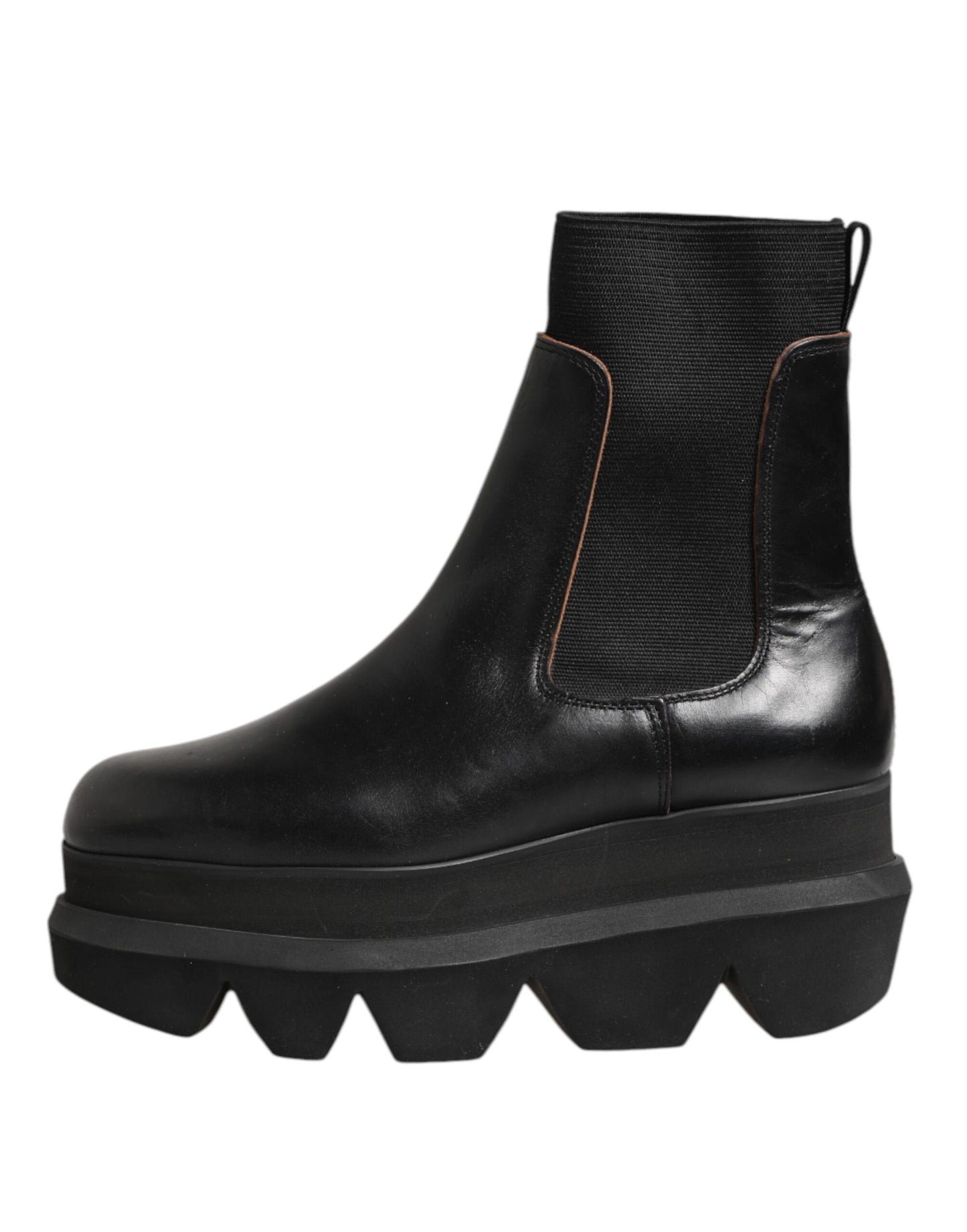 Sacai Schwarze Chelsea Leder Pull On Damen Ankle Boots Schuhe
