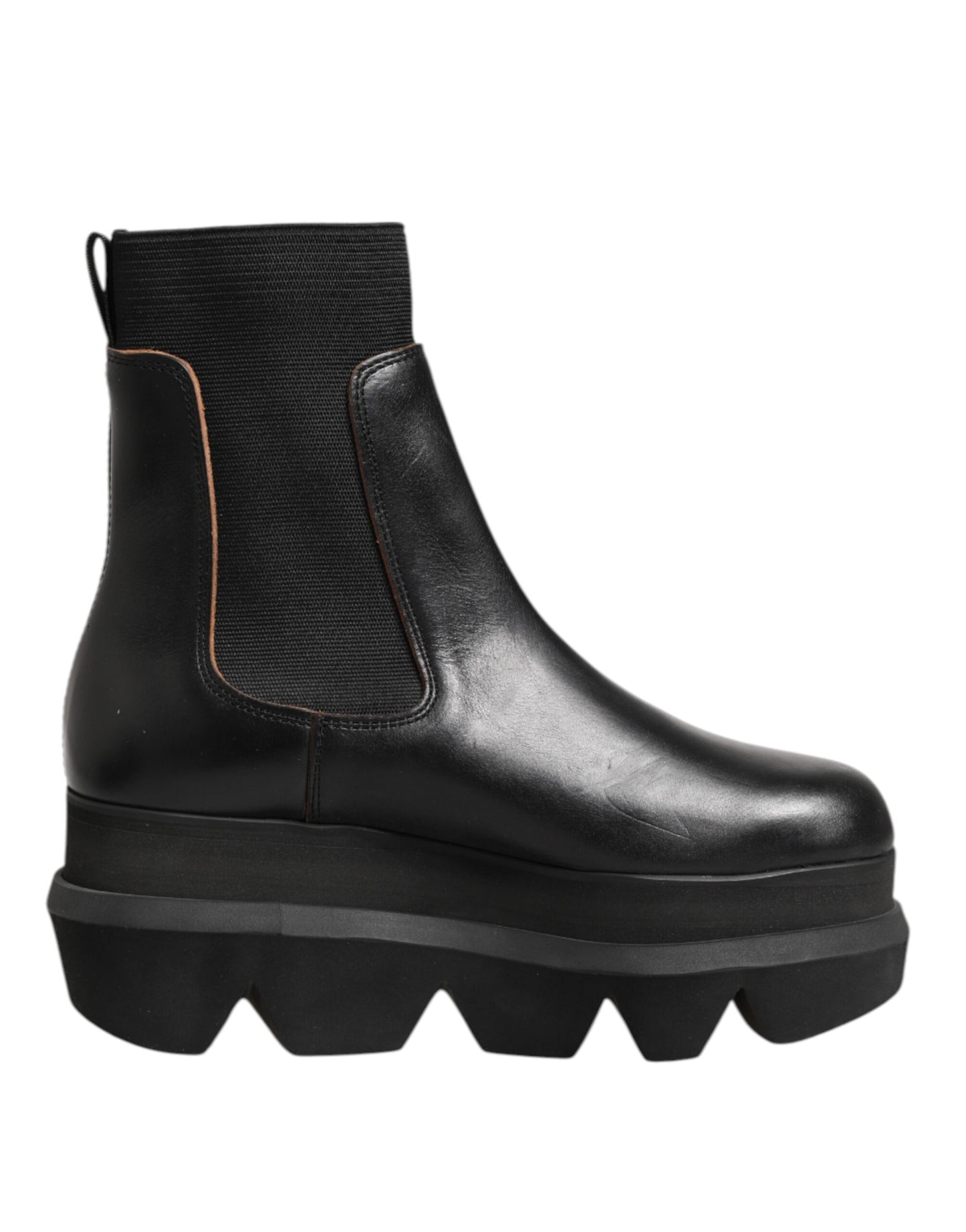 Sacai Schwarze Chelsea Leder Pull On Damen Ankle Boots Schuhe