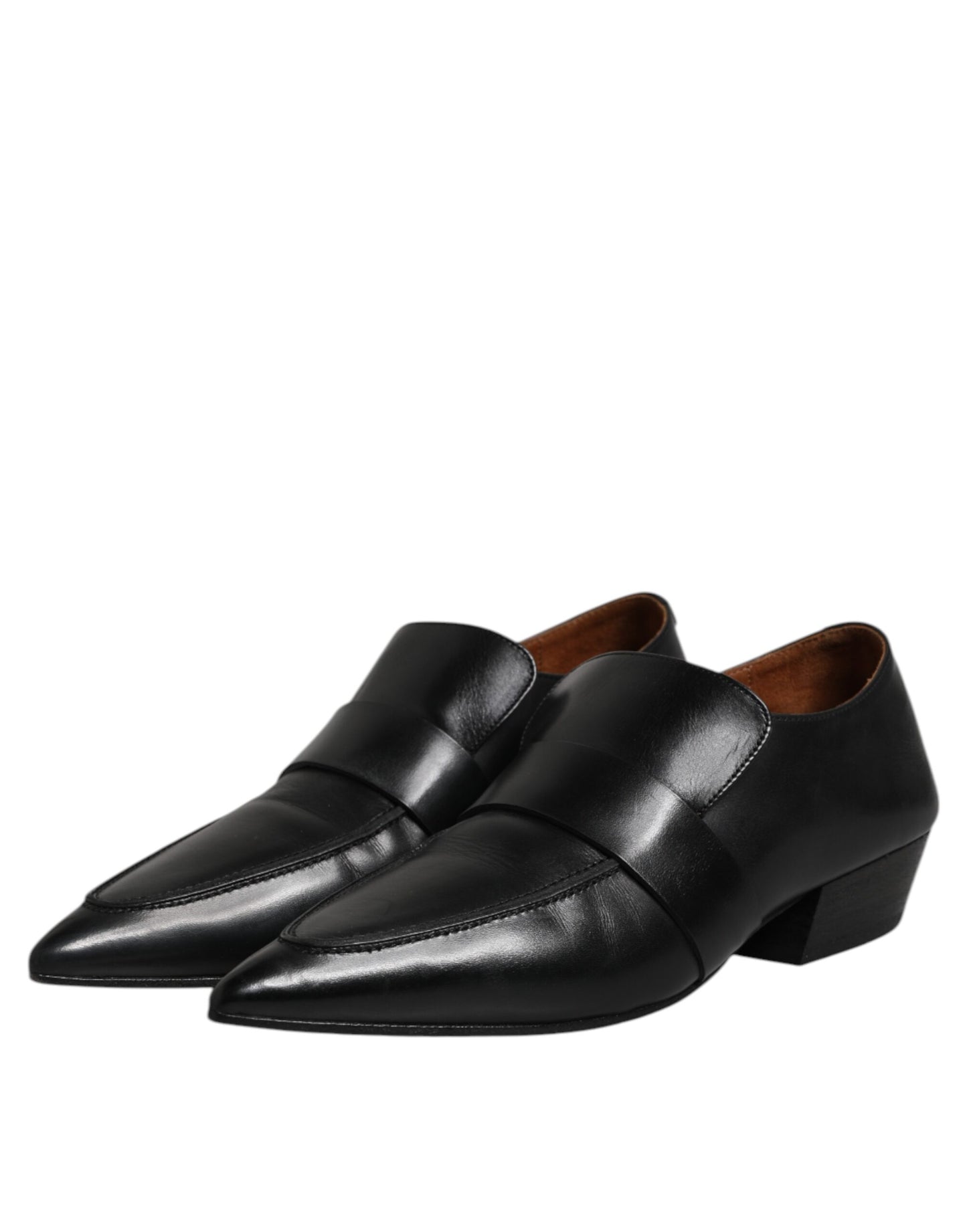Marsell Schwarz Weiches Leder Loafer Pointed Toe Slip On Schuhe