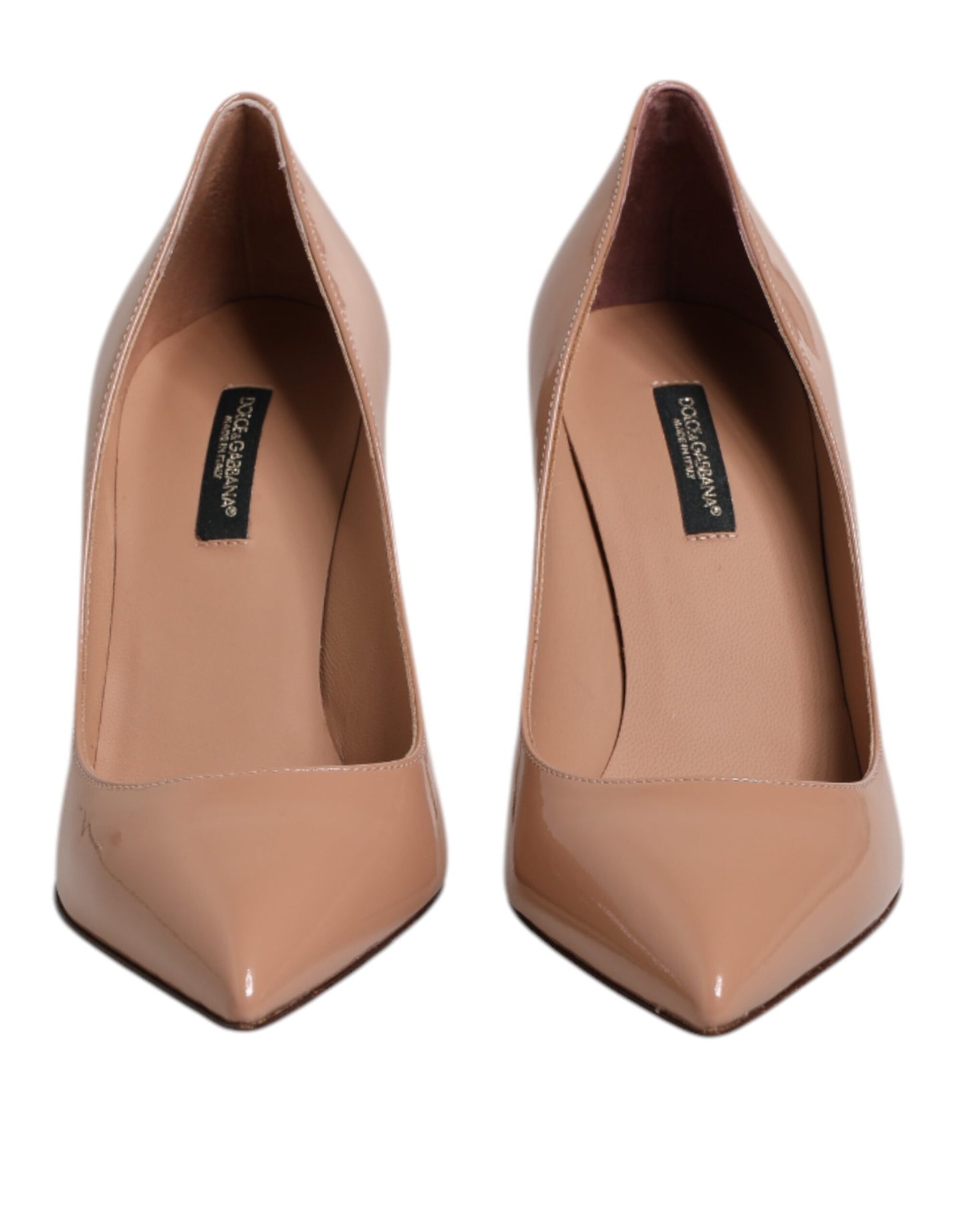 Dolce & Gabbana Beige Lackleder Stiletto Heel Pumps Schuhe