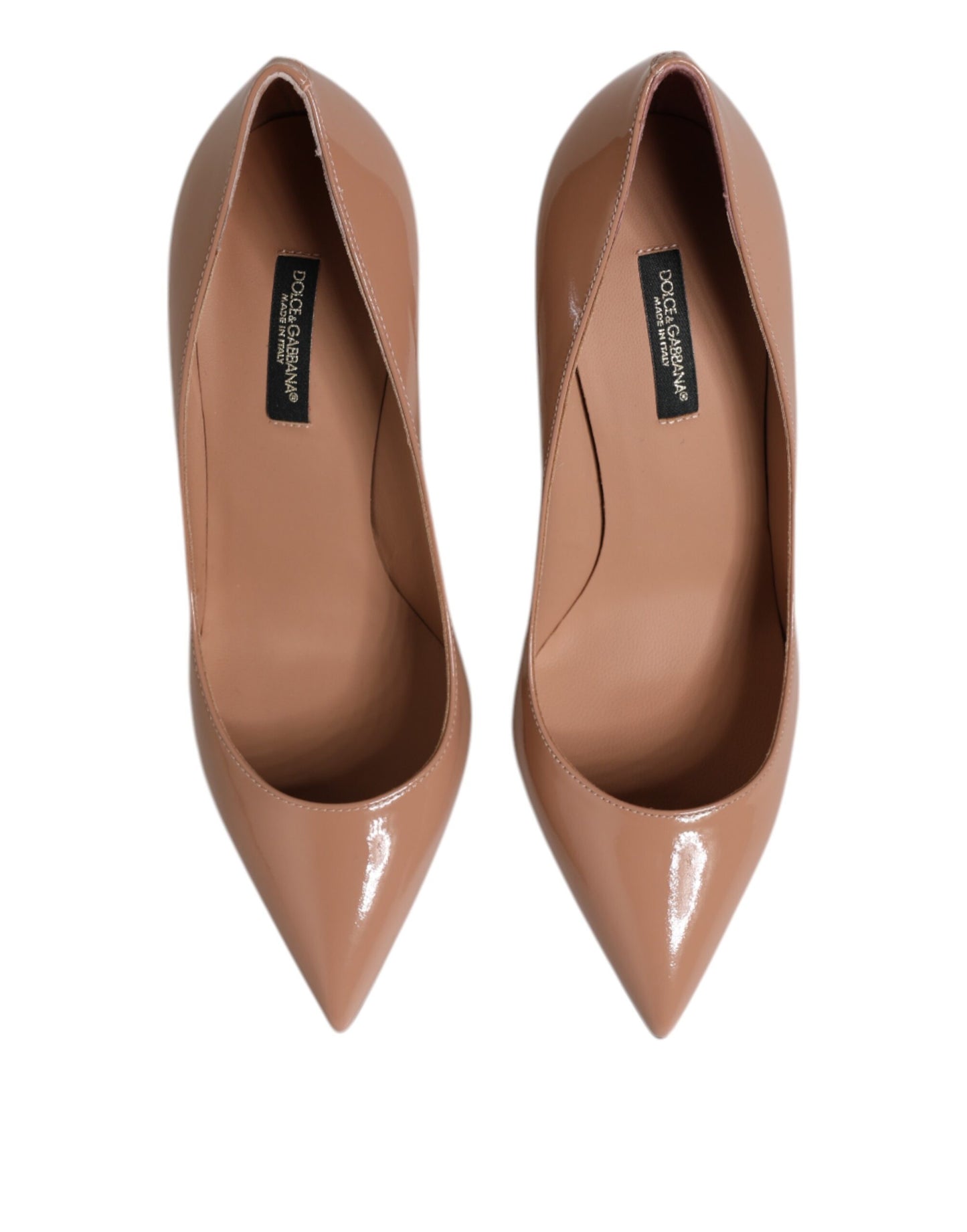 Dolce & Gabbana Beige Lackleder Stiletto Heel Pumps Schuhe