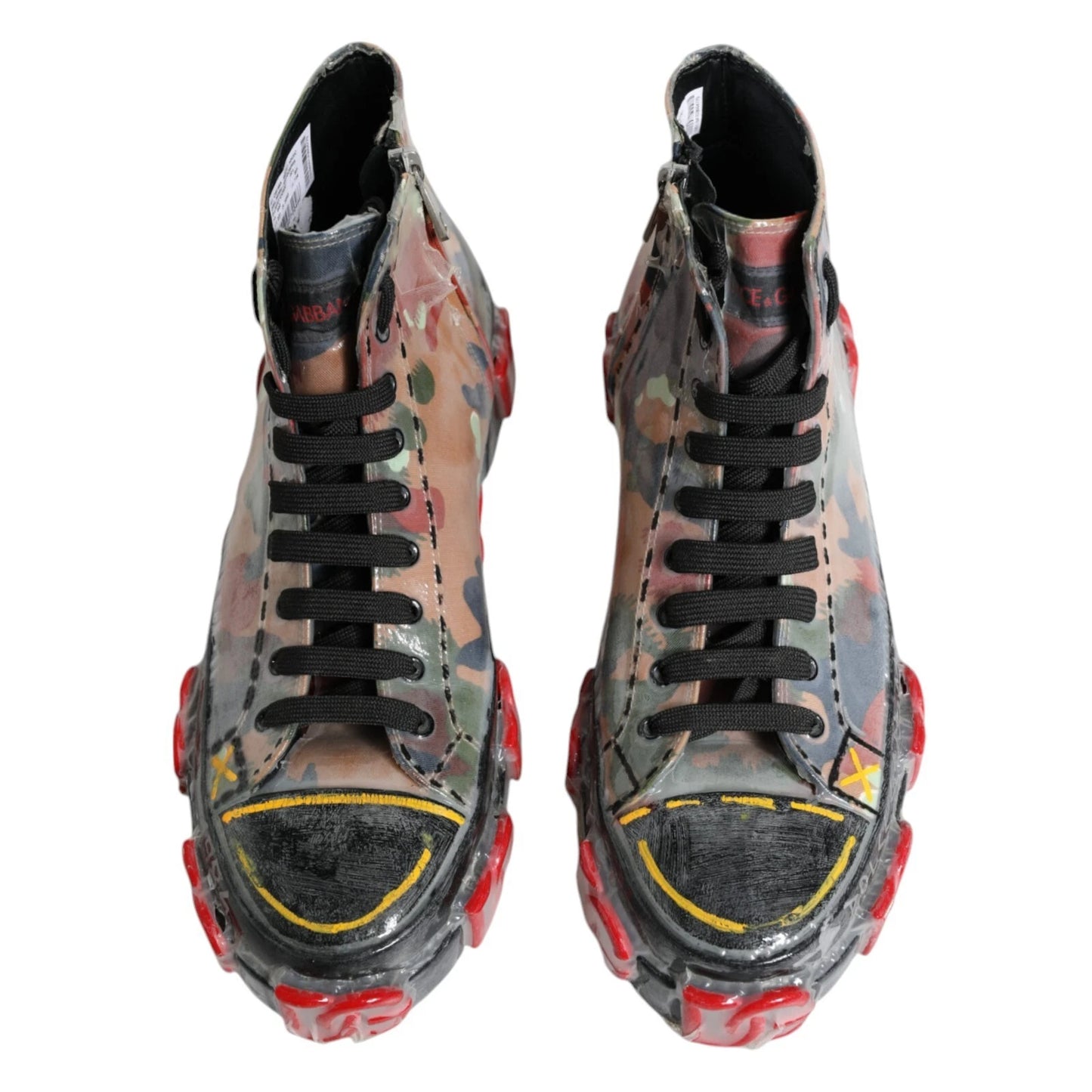 Dolce & Gabbana Multicolor Camouflage High Top Turnschuhe Schuhe