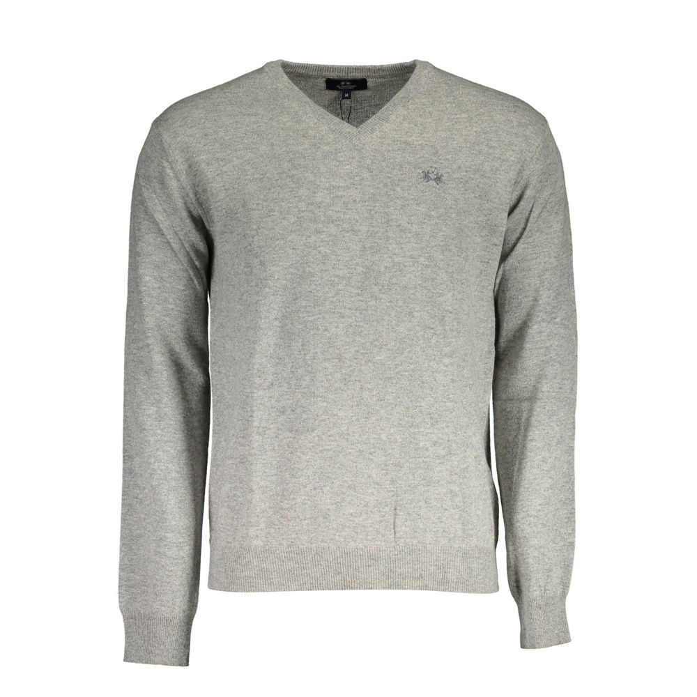 La Martina Grauer Pullover aus Wolle