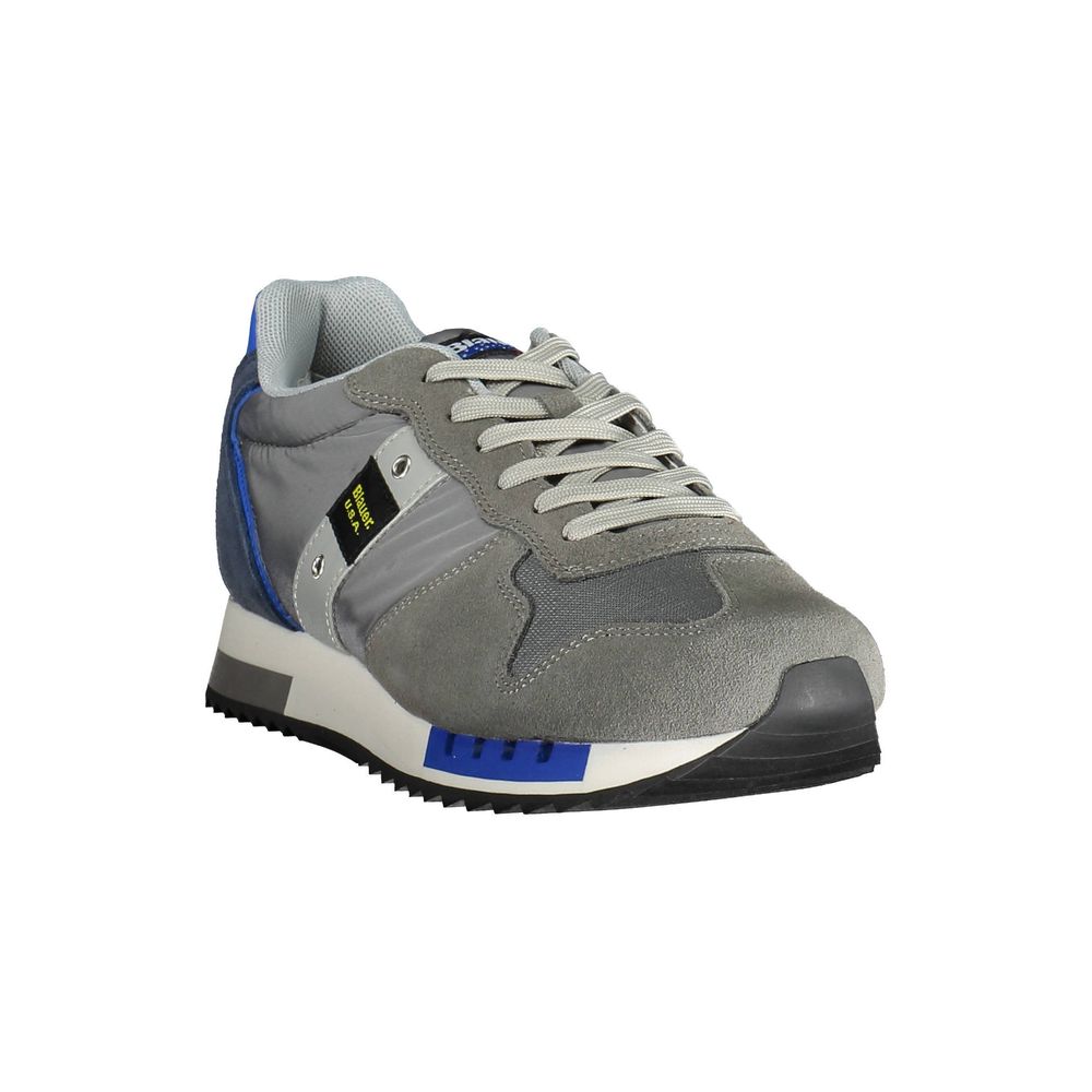 Blauer Graue Polyester Sneaker
