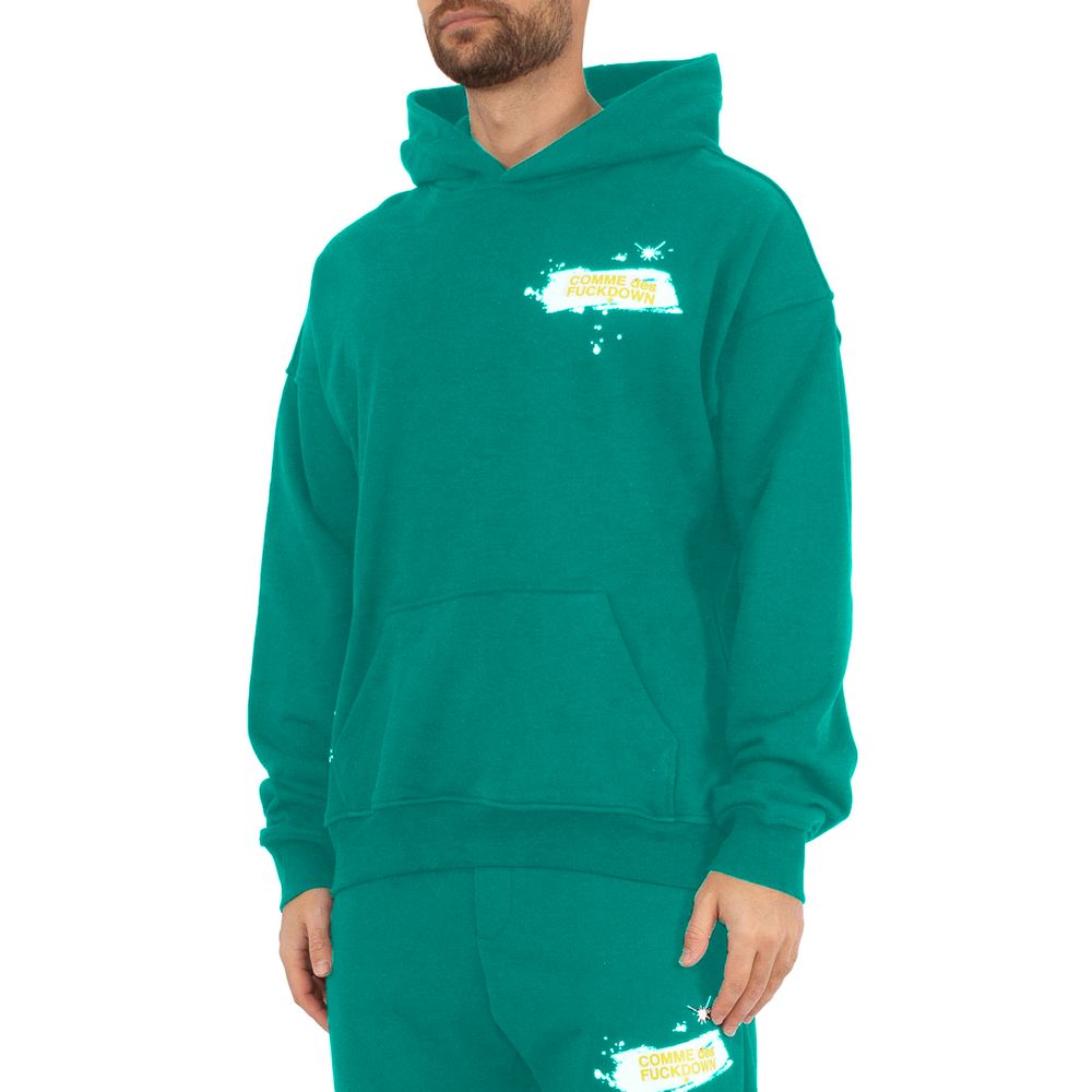 Comme Des Fuckdown Grüner Baumwoll-Hoodie für Männer