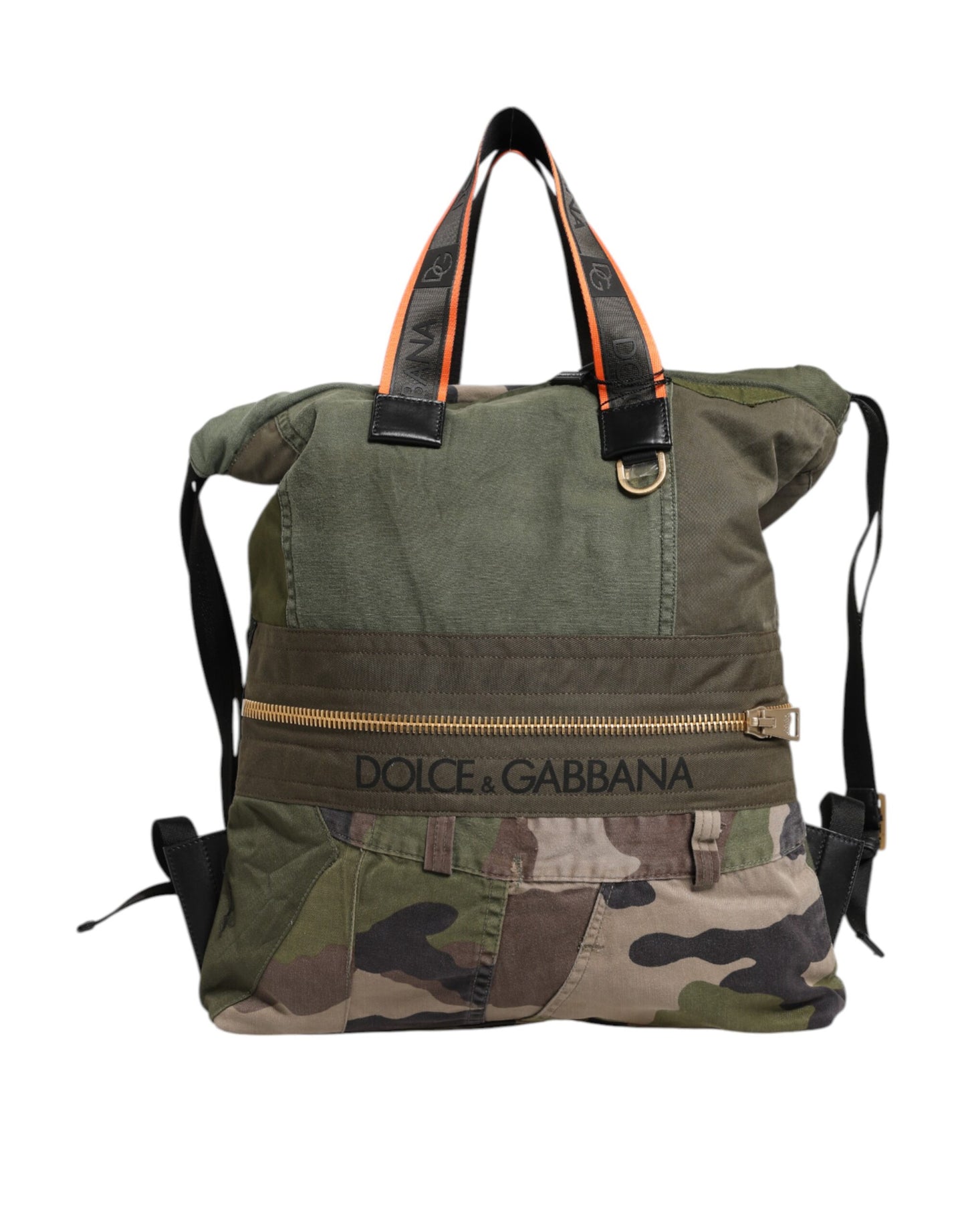 Dolce & Gabbana Militär Grün Patchwork Rucksack Rucksack Tasche