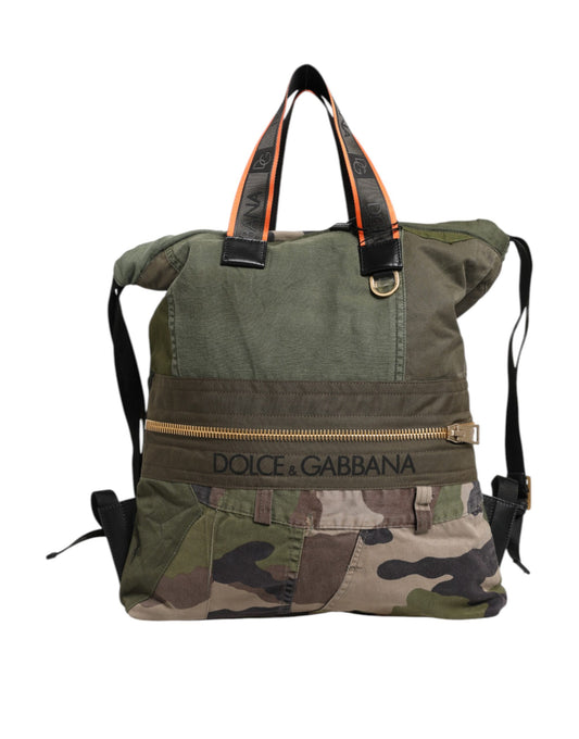 Dolce & Gabbana Militär Grün Patchwork Rucksack Rucksack Tasche