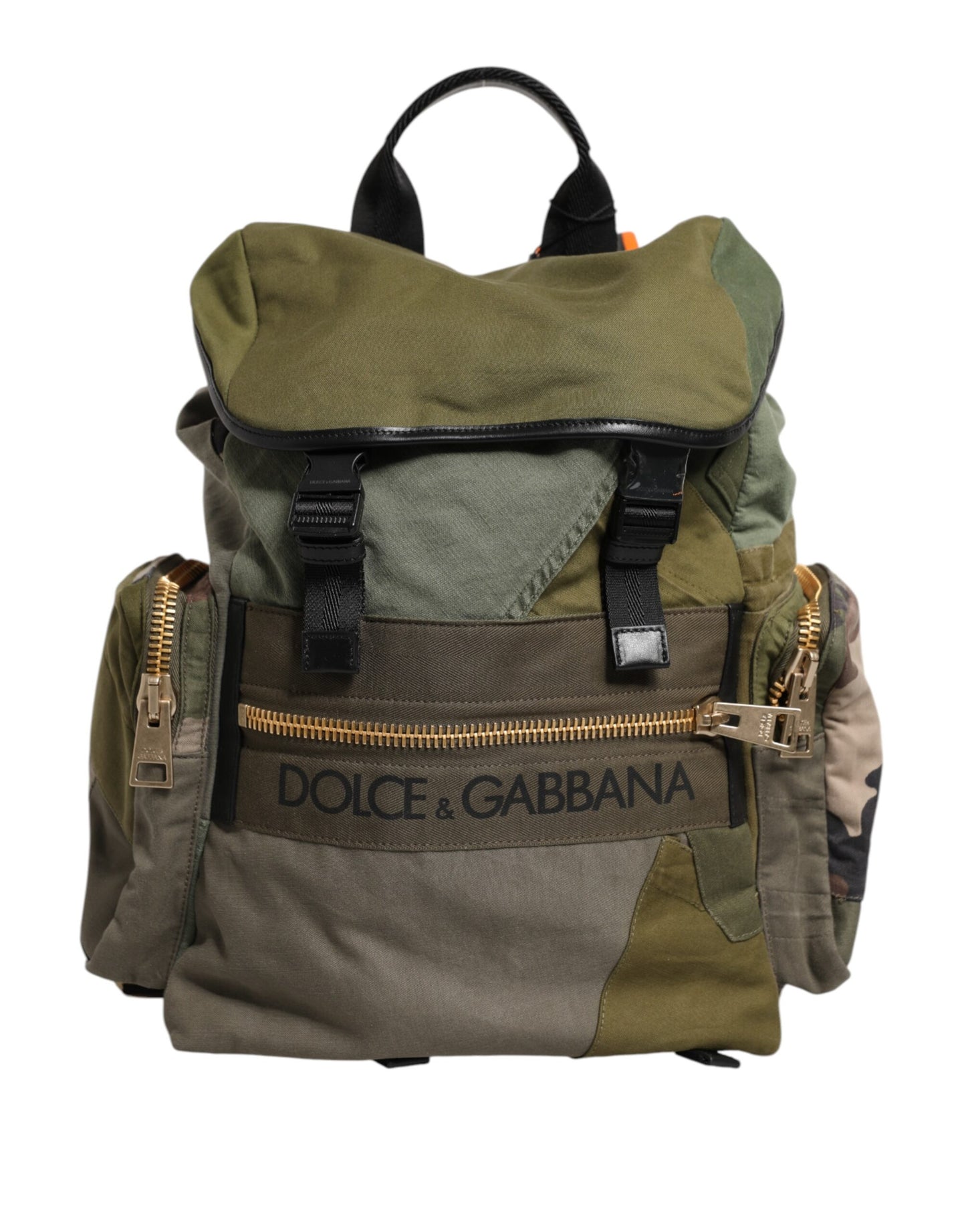 Dolce & Gabbana Militär Grün Patchwork Rucksack Rucksack Tasche