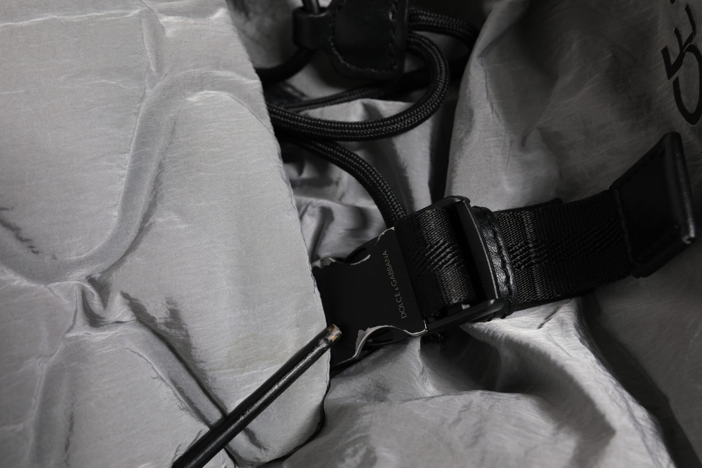 Dolce & Gabbana Graue Milano Print Drawstring Travel Backpack Tasche