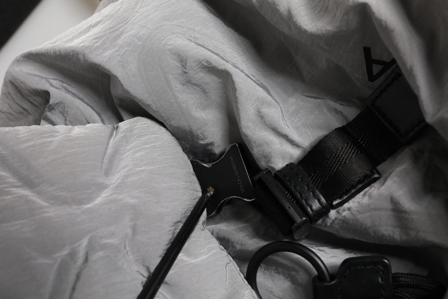 Dolce & Gabbana Graue Milano Print Drawstring Travel Backpack Tasche