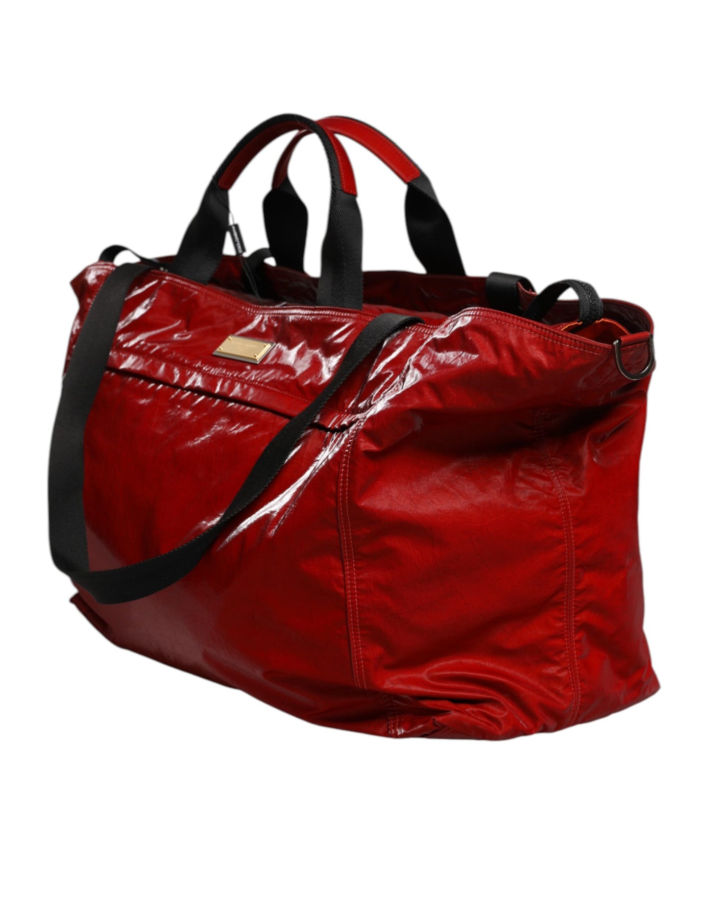 Dolce & Gabbana Rote Nylon Hand Schulter Duffel Reisetasche