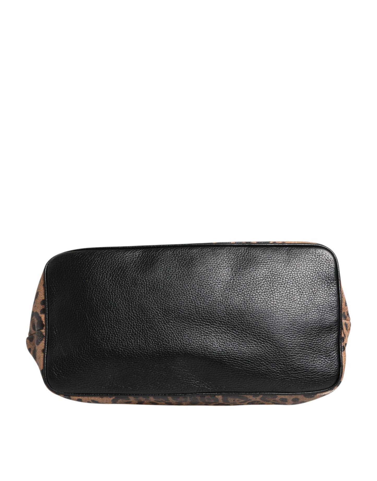 Dolce & Gabbana Braune Leopardentasche BEATRICE Leder mit Logo-Plakette Tote Bag