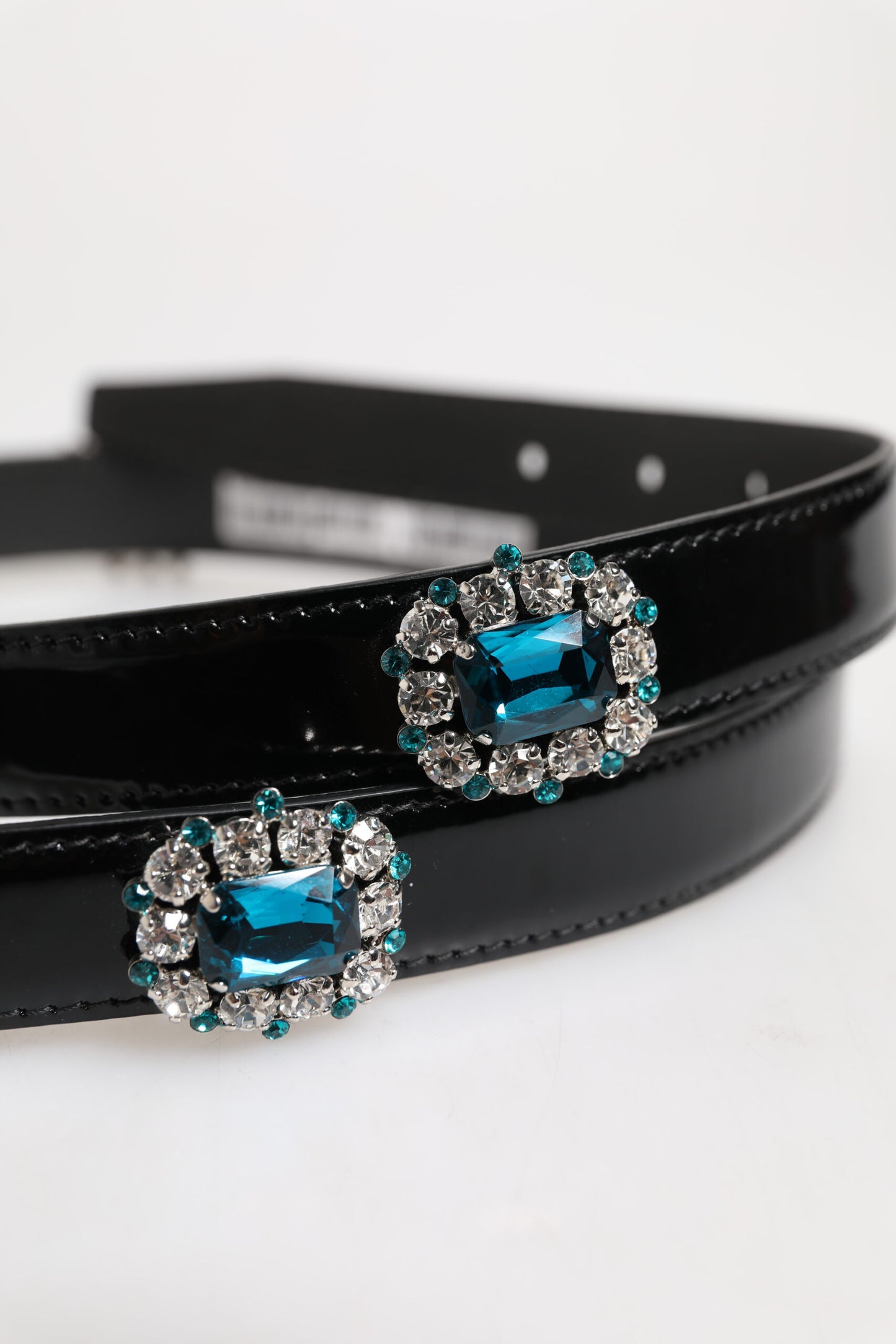 Dolce & Gabbana Schwarzer Gürtel mit verschnörkelter Metall-Logo-Schnalle