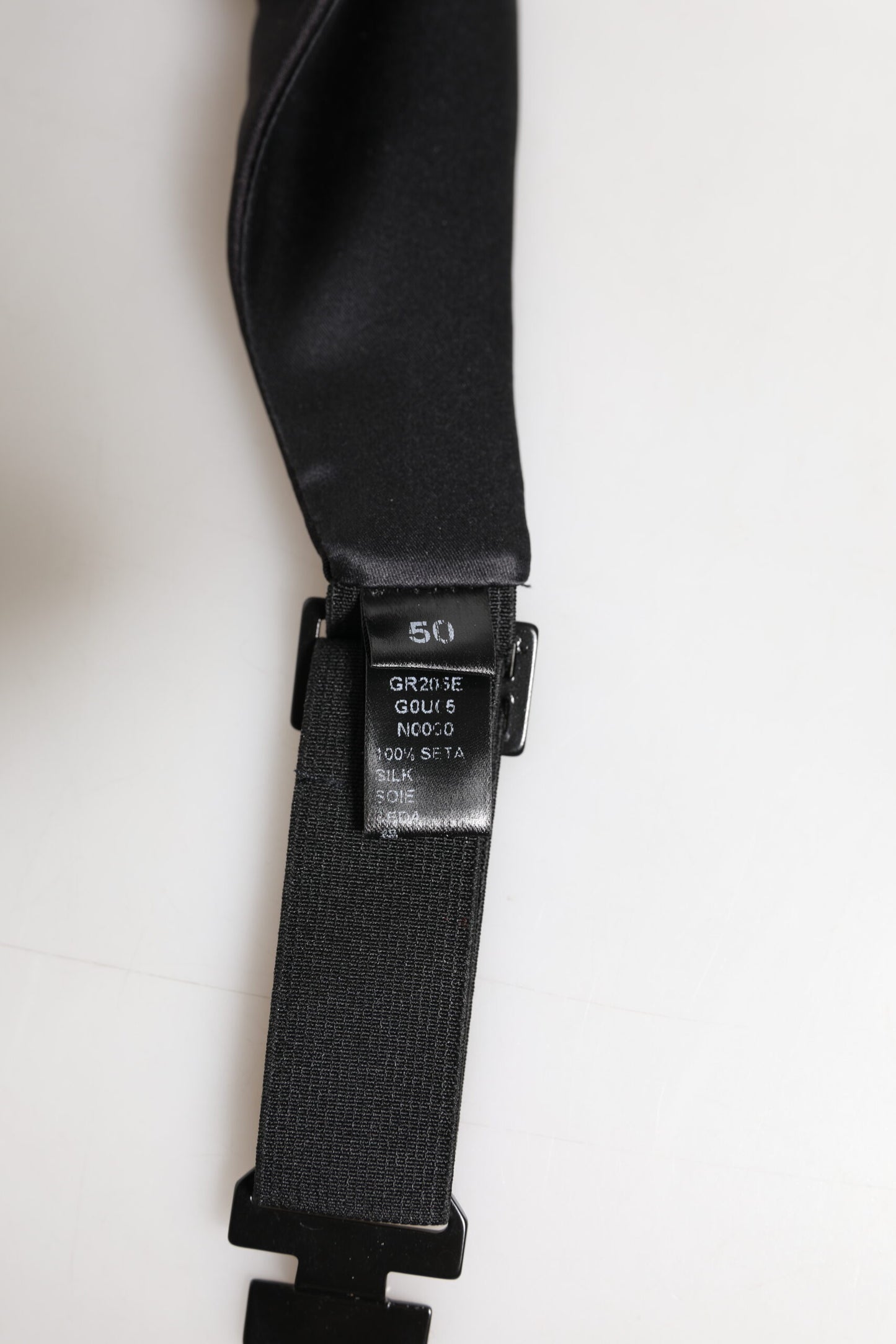 Dolce & Gabbana Schwarzer Herren 100% Seidengürtel Breite Taille Kummerbund