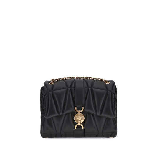Versace Schwarze Kalbshaut Bos Taurus Schultertasche