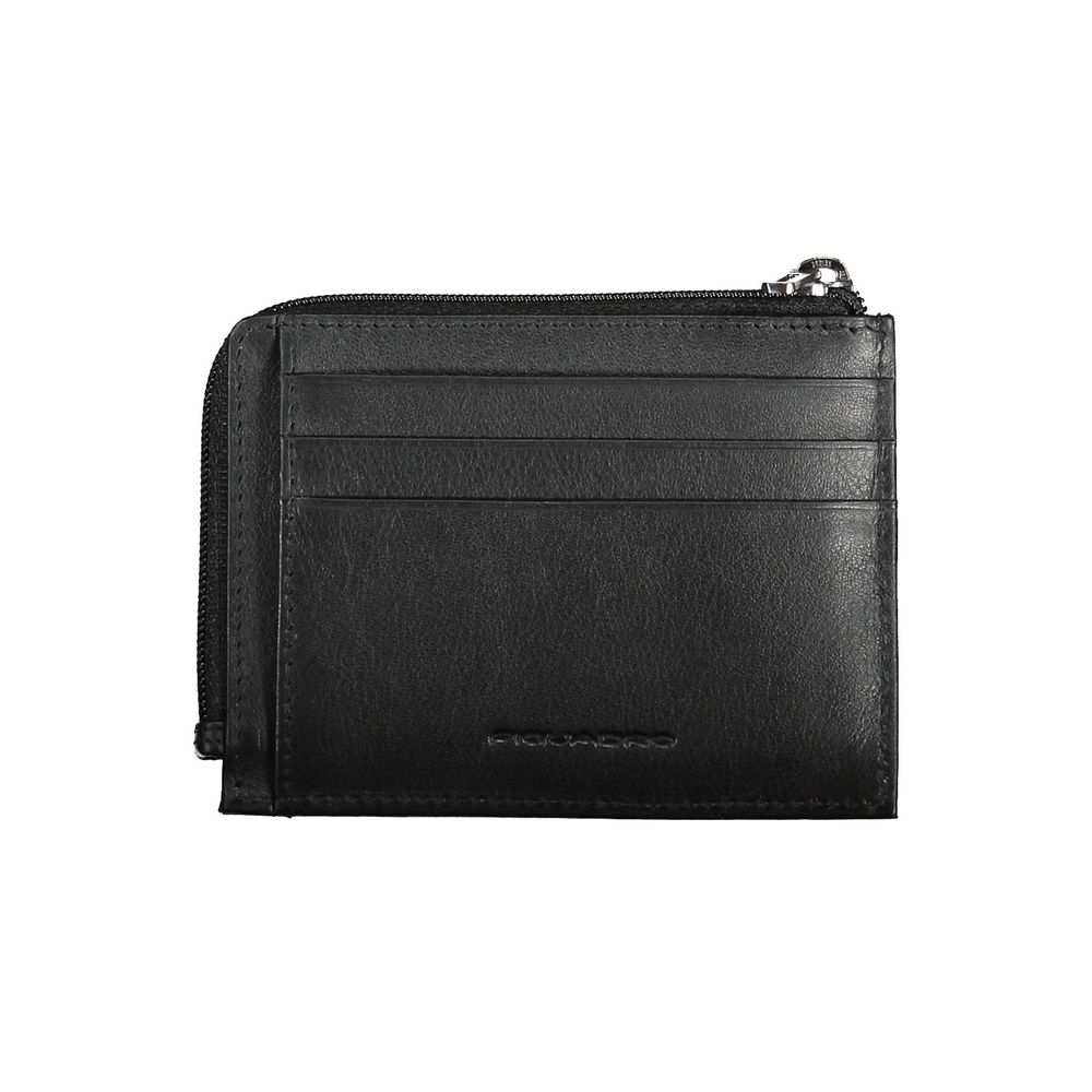 Piquadro Schwarzes Leder Portemonnaie