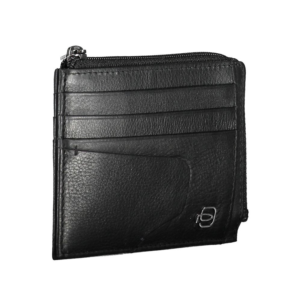 Piquadro Schwarzes Leder Portemonnaie