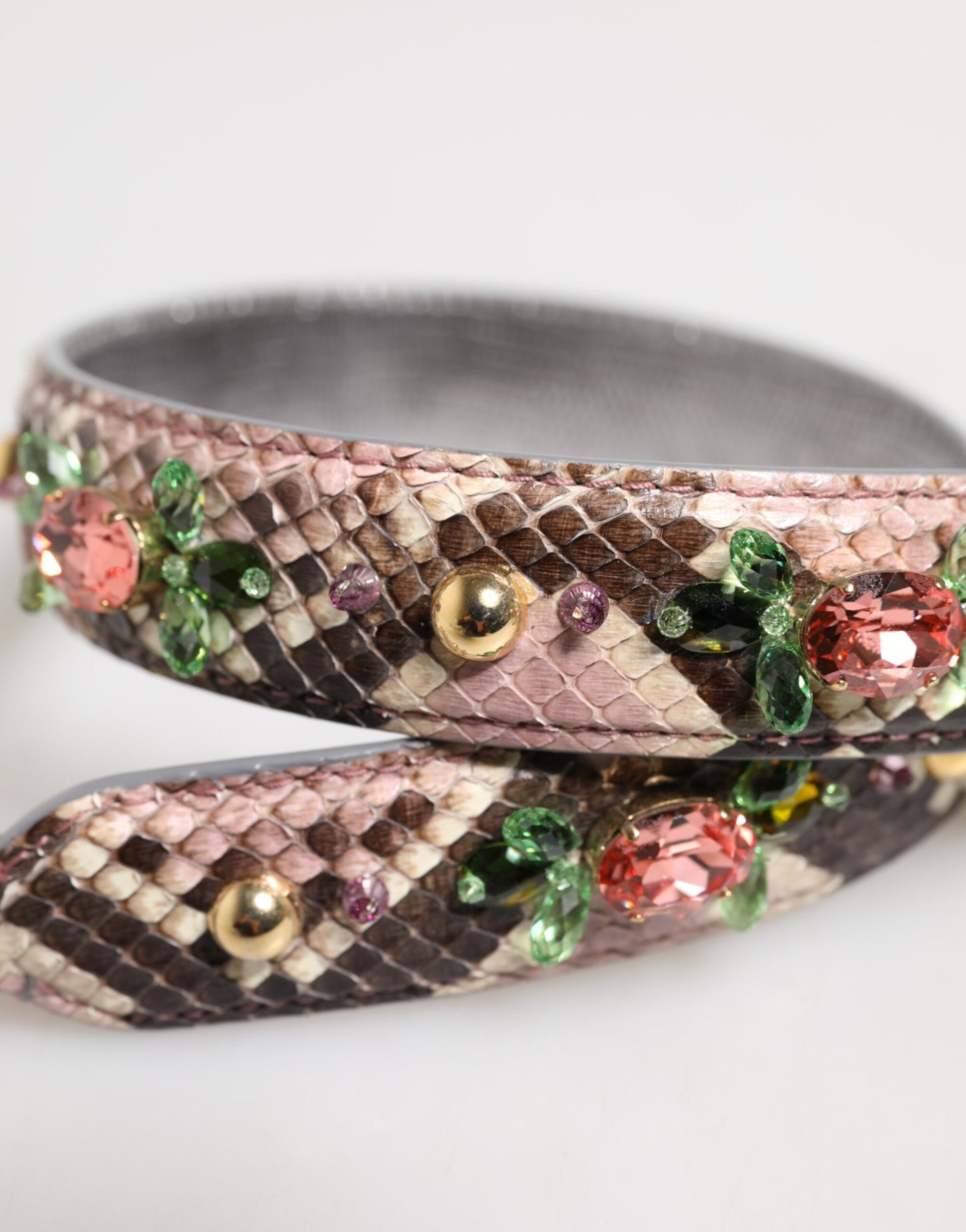 Dolce & Gabbana Multicolor Python verschönert Kristall Nieten Schulterriemen