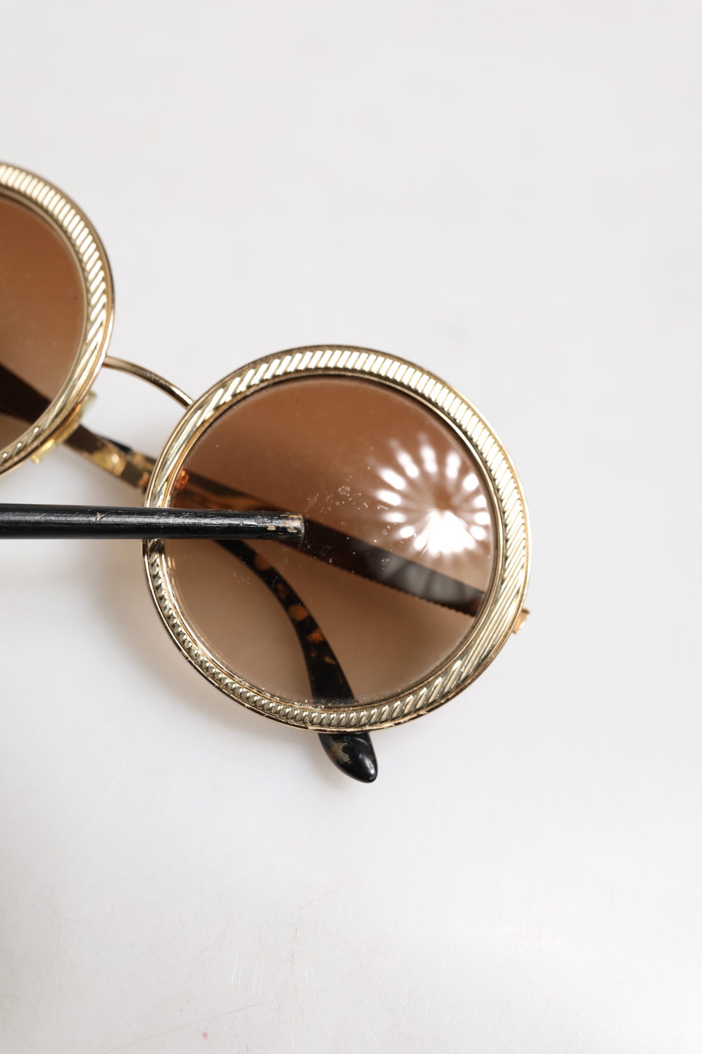 Dolce & Gabbana Gold Braun Gradient Runde Rahmen DG2179 Eyewear Sonnenbrillen