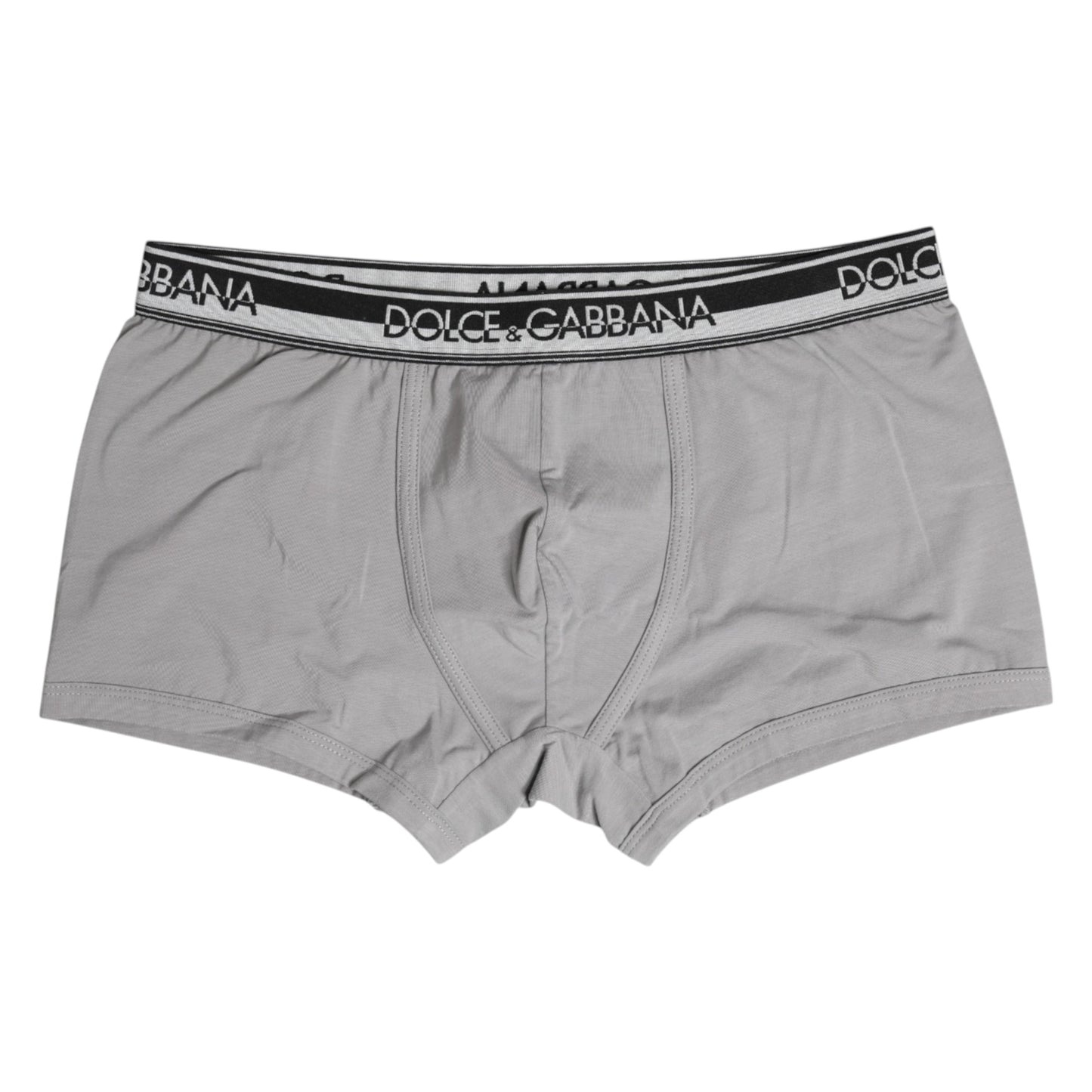 Dolce & Gabbana Graue Cotton Stretch Regular Boxer Unterwäsche